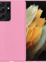 LUQ LUQ Samsung Galaxy S21 Ultra hoesje siliconen - Roze