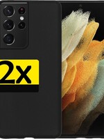 LUQ 2 PACK - LUQ Samsung Galaxy S21 Ultra hoesje siliconen - Zwart