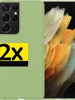LUQ 2 PACK - LUQ Samsung Galaxy S21 Ultra hoesje siliconen - Groen