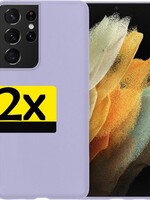 LUQ 2 PACK - LUQ Samsung Galaxy S21 Ultra hoesje siliconen - Lila