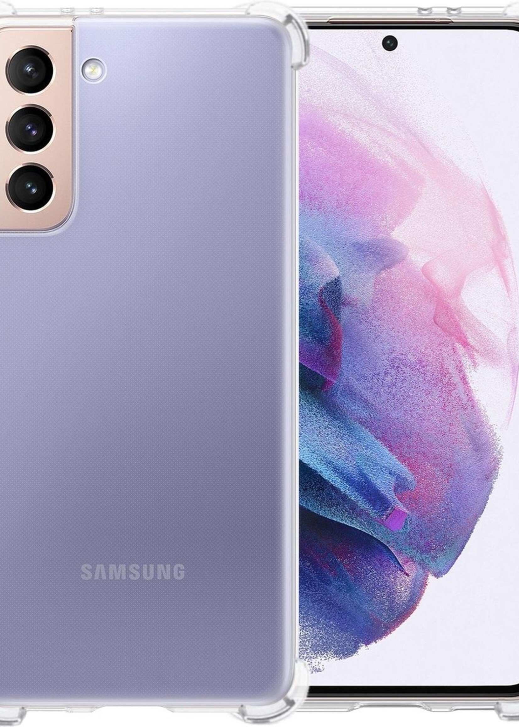 LUQ Hoesje Geschikt voor Samsung S21 Plus Hoesje Shockproof Case Siliconen - Hoes Geschikt voor Samsung Galaxy S21 Plus Hoes Cover Siliconen - Transparant