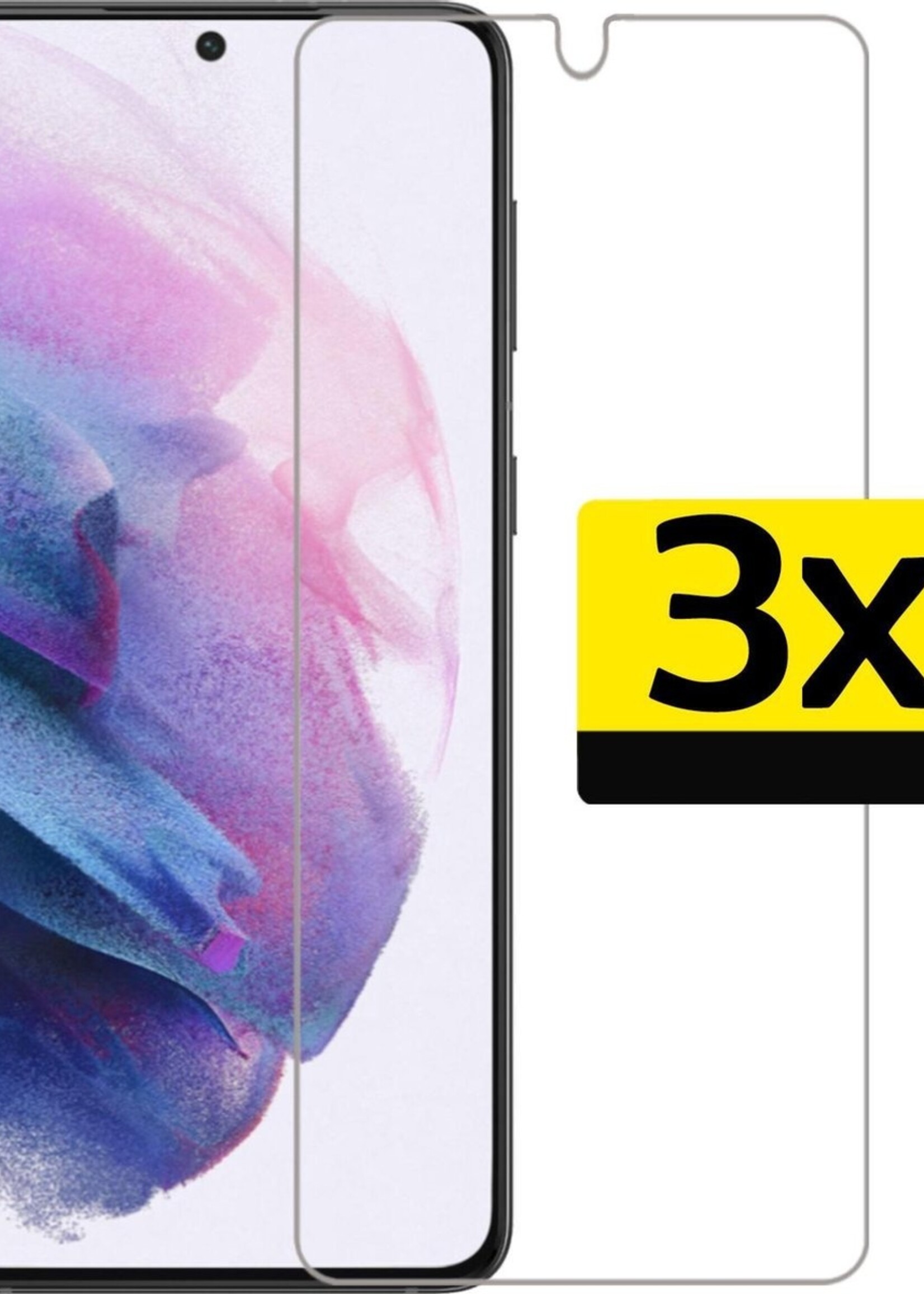 LUQ Screenprotector Geschikt voor Samsung S21 Screenprotector Beschermglas Gehard Glas - Screenprotector Geschikt voor Samsung Galaxy S21 Screenprotector Glas - 3 Stuks