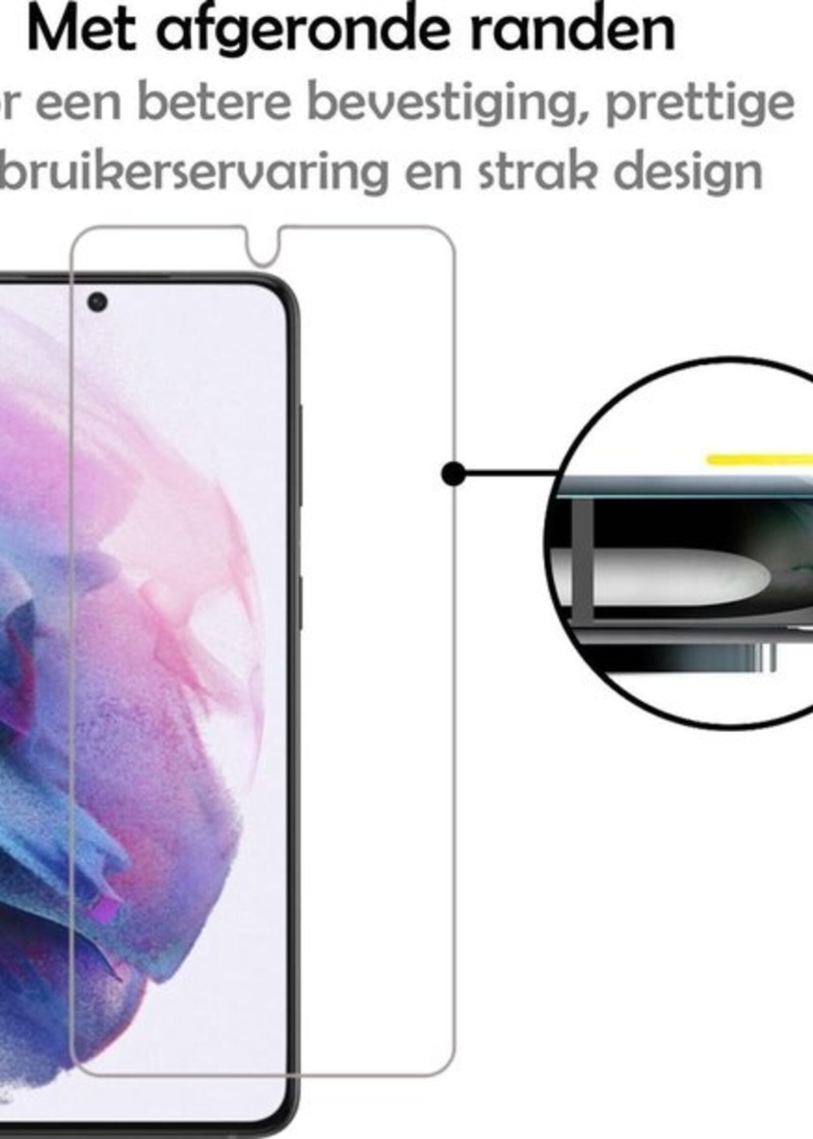 LUQ Hoesje Geschikt voor Samsung S21 Plus Hoesje Siliconen Case Met Screenprotector - Hoes Geschikt voor Samsung Galaxy S21 Plus Hoes Siliconen - Wit