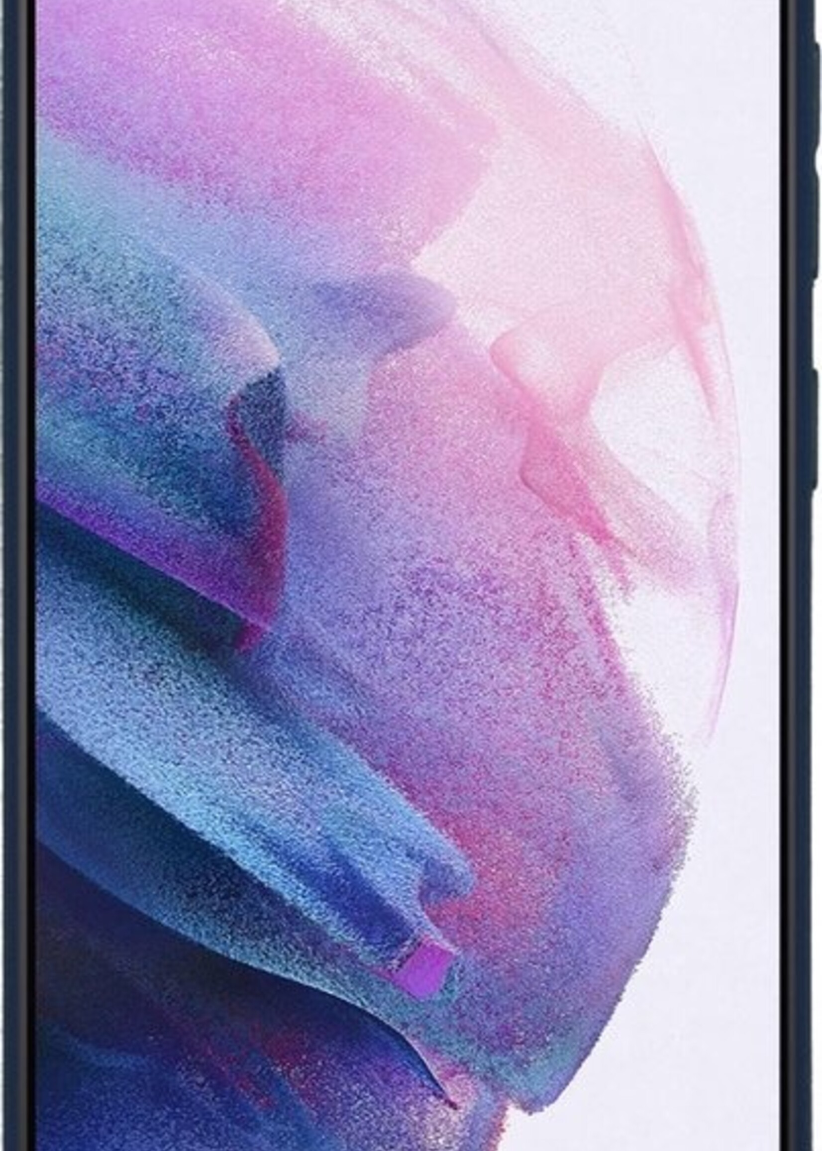 LUQ Hoesje Geschikt voor Samsung S21 Plus Hoesje Siliconen Case Met Screenprotector - Hoes Geschikt voor Samsung Galaxy S21 Plus Hoes Siliconen - Donkerblauw