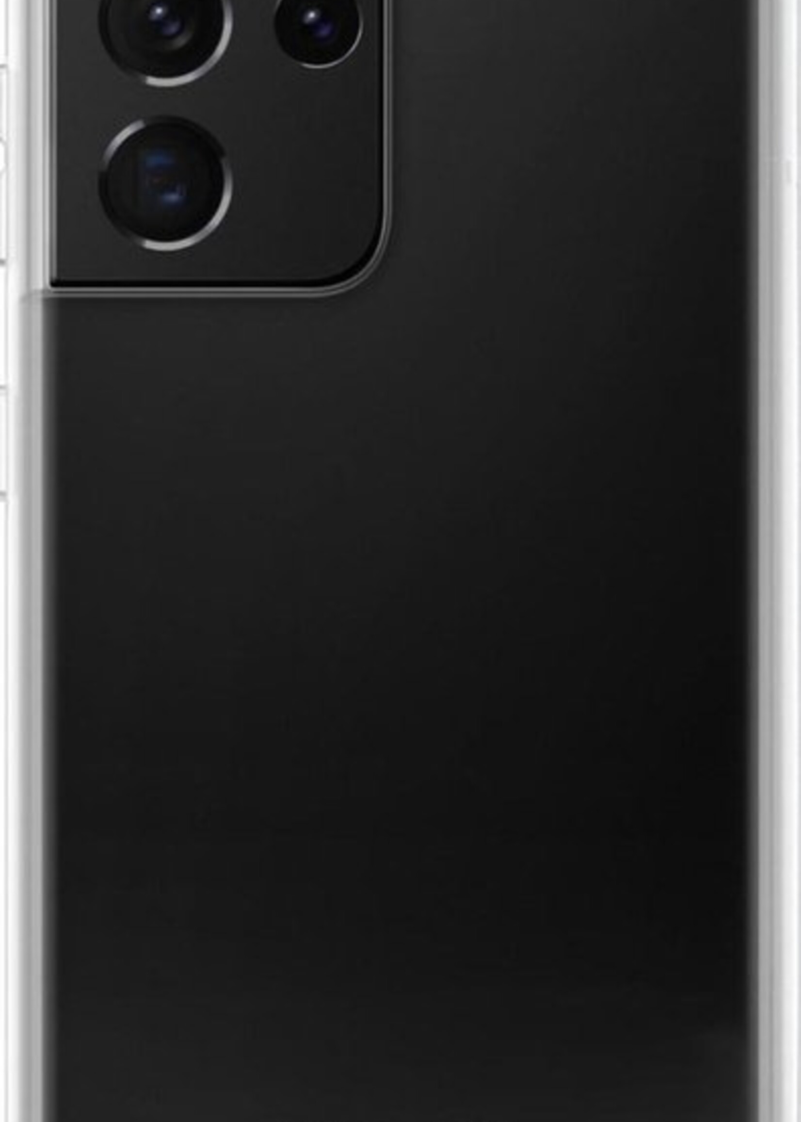 LUQ Hoesje Geschikt voor Samsung S21 Ultra Hoesje Siliconen Case Met Screenprotector - Hoes Geschikt voor Samsung Galaxy S21 Ultra Hoes Siliconen - Transparant