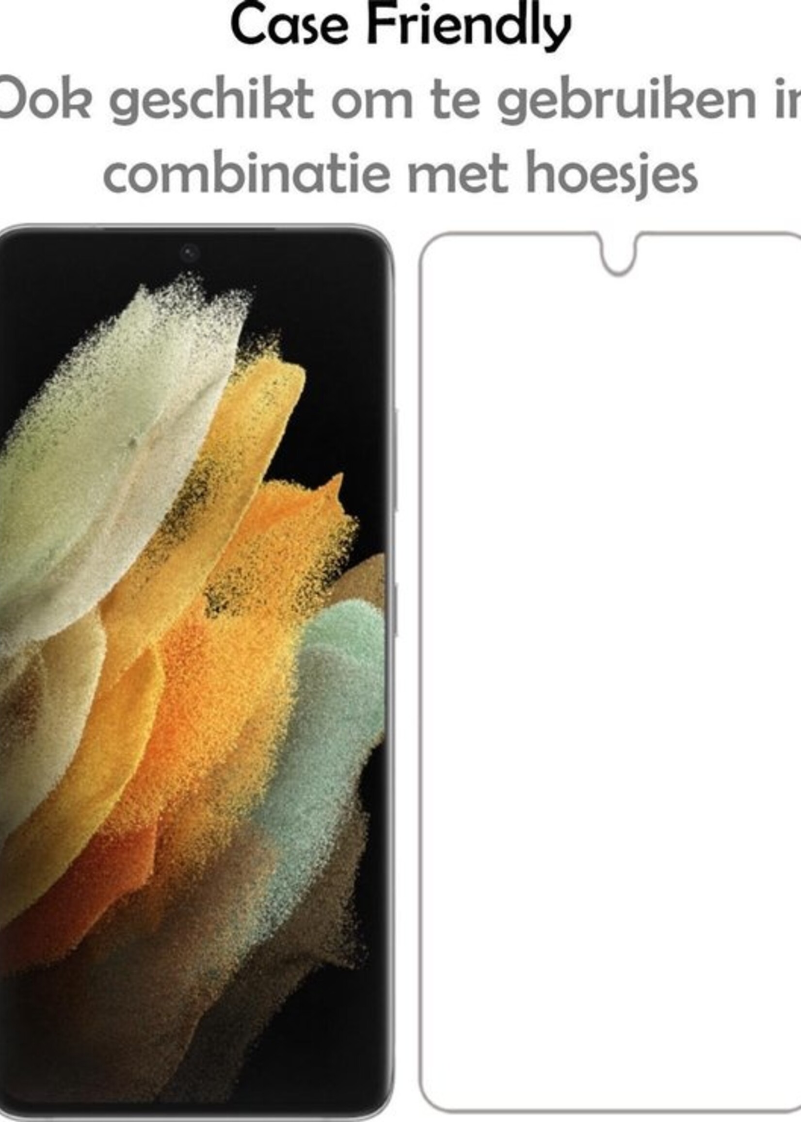 LUQ Hoesje Geschikt voor Samsung S21 Ultra Hoesje Siliconen Case Met Screenprotector - Hoes Geschikt voor Samsung Galaxy S21 Ultra Hoes Siliconen - Lila