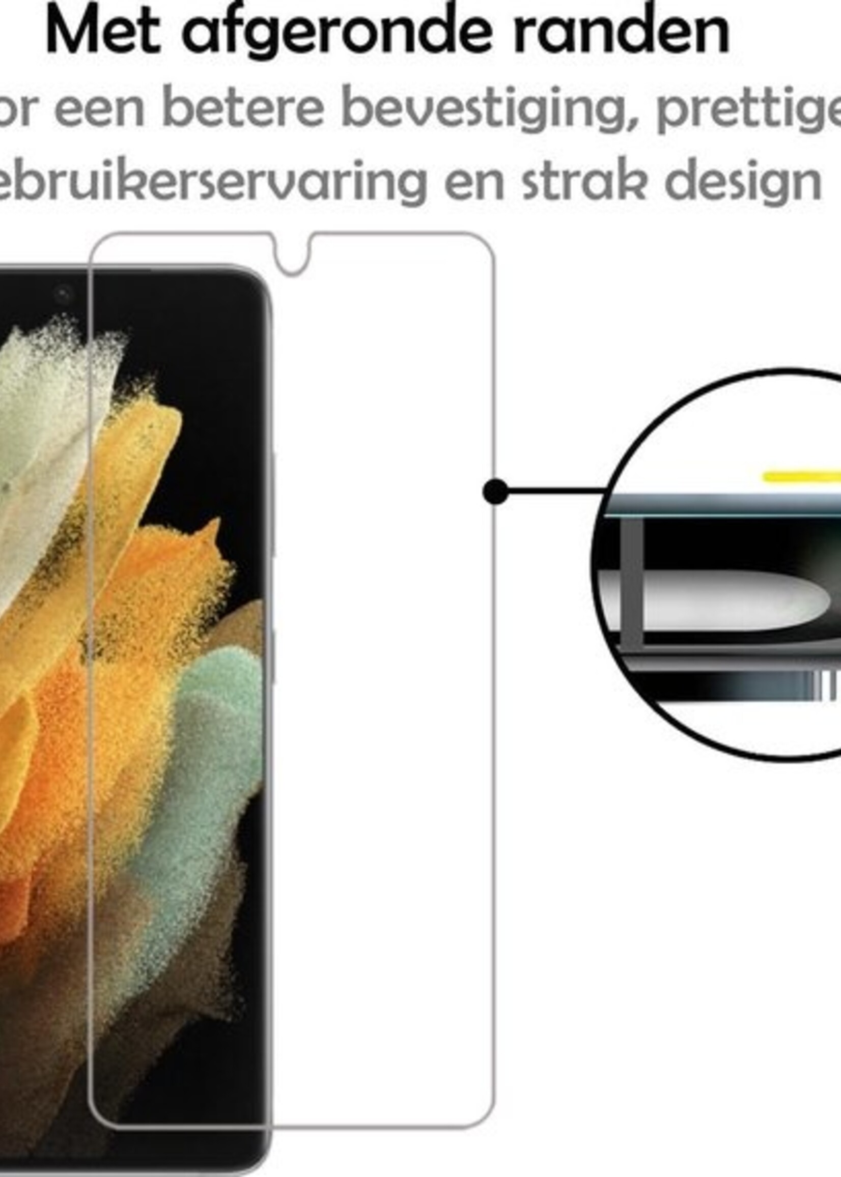 LUQ Hoesje Geschikt voor Samsung S21 Ultra Hoesje Siliconen Case Met 2x Screenprotector - Hoes Geschikt voor Samsung Galaxy S21 Ultra Hoes Siliconen - Donkerblauw