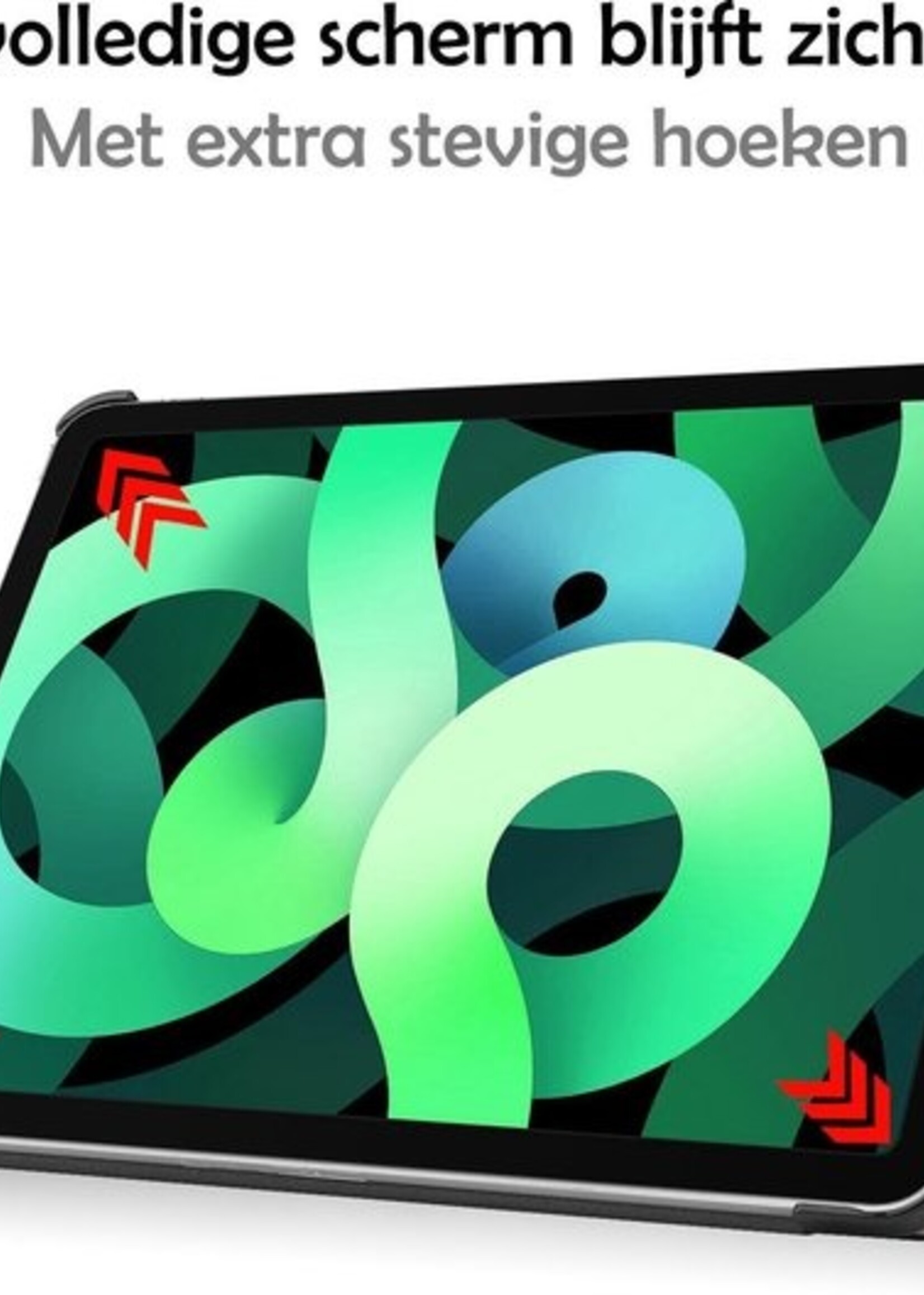 LUQ Hoes Geschikt voor iPad Air 2020 Hoes Luxe Hoesje Book Case Met Screenprotector - Hoesje Geschikt voor iPad Air 4 2020 Hoes Cover - Goud