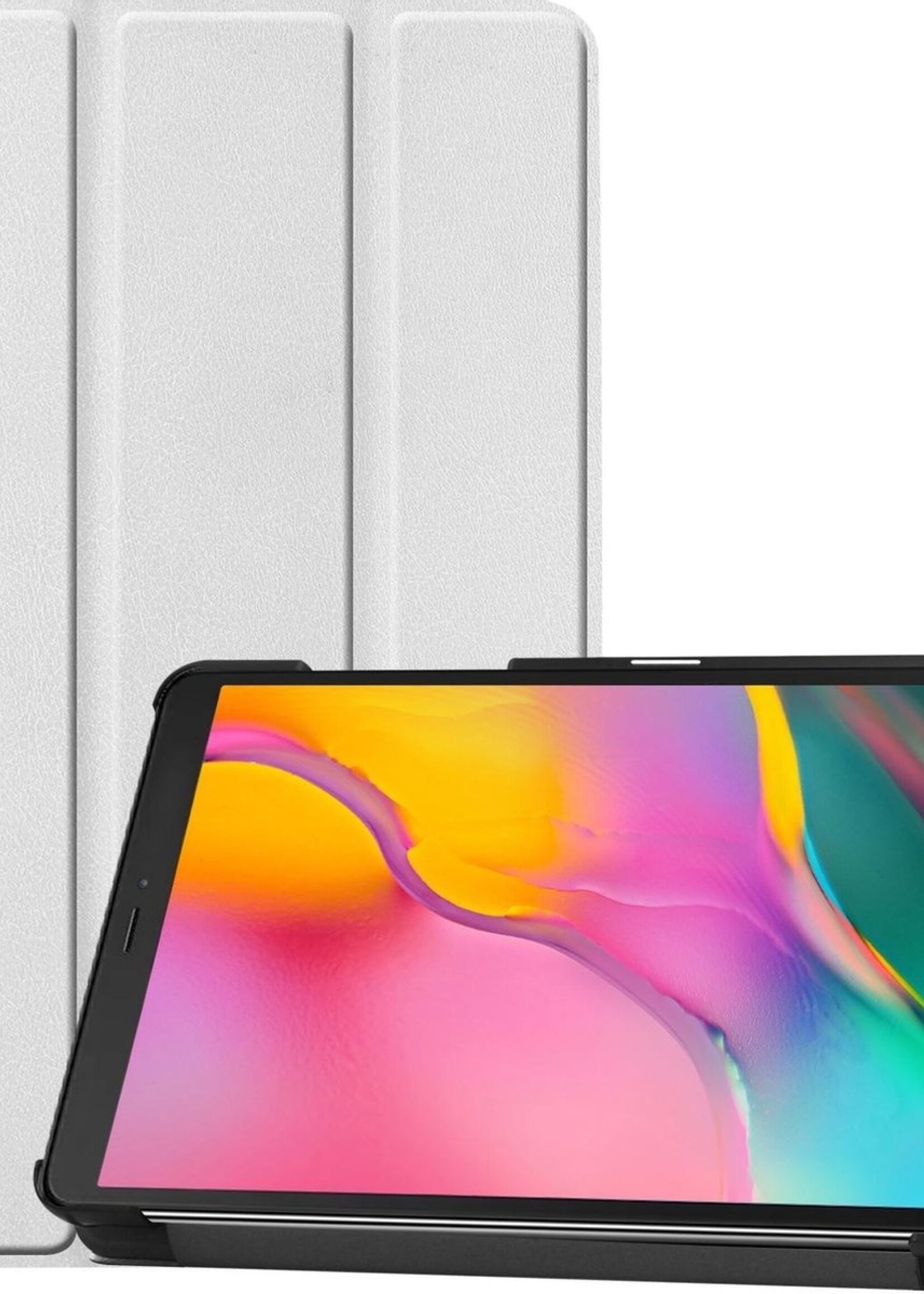 LUQ Hoes Geschikt voor Samsung Galaxy Tab A 8.0 (2019) Hoes Luxe Hoesje Book Case - Hoesje Geschikt voor Samsung Tab A 8.0 (2019) Hoes Cover - Wit