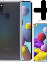 LUQ LUQ Samsung Galaxy A21s hoesje siliconen transparant + screenprotector