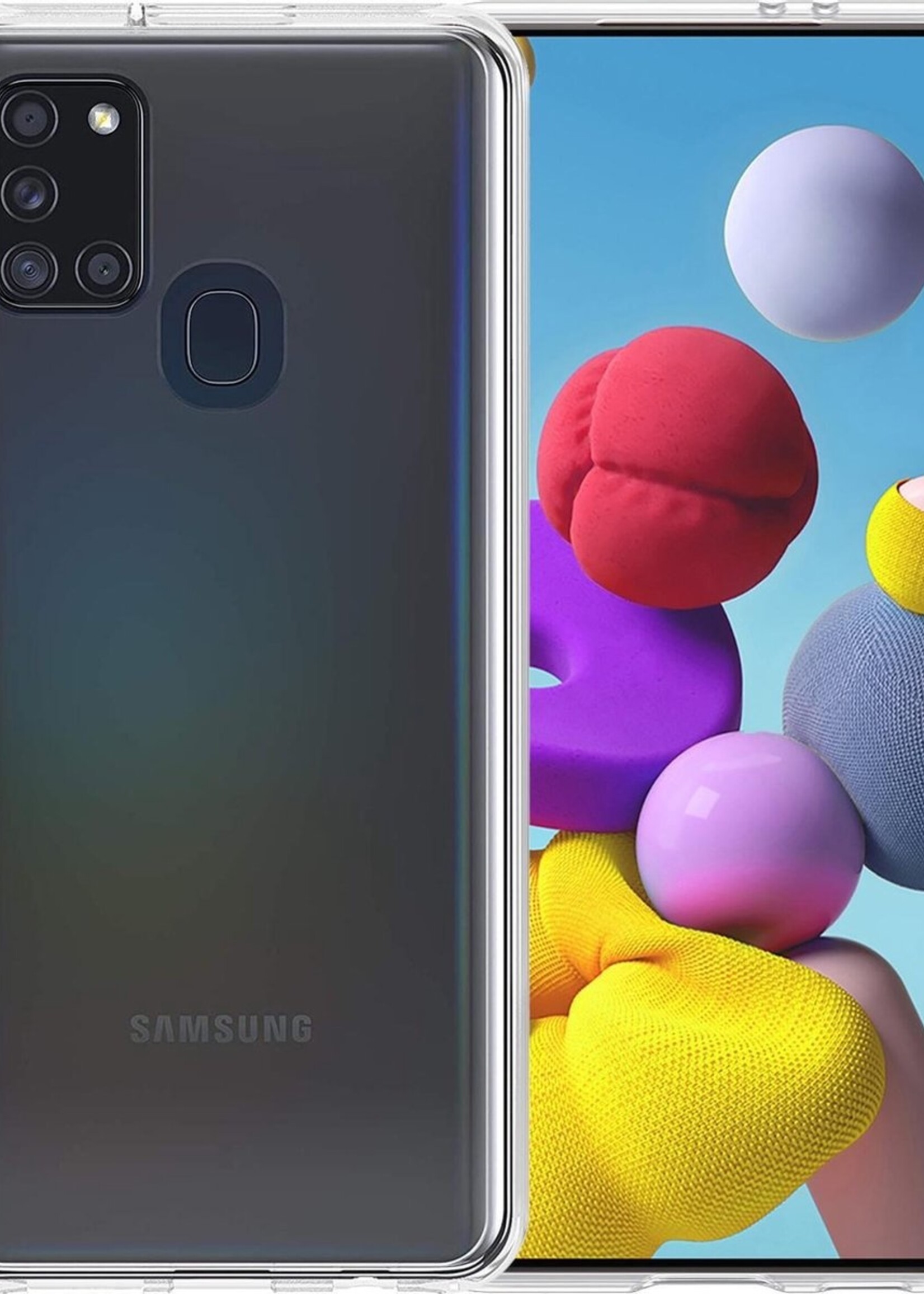 LUQ Hoesje Geschikt voor Samsung A21s Hoesje Siliconen Case - Hoes Geschikt voor Samsung Galaxy A21s Hoes Siliconen - Transparant