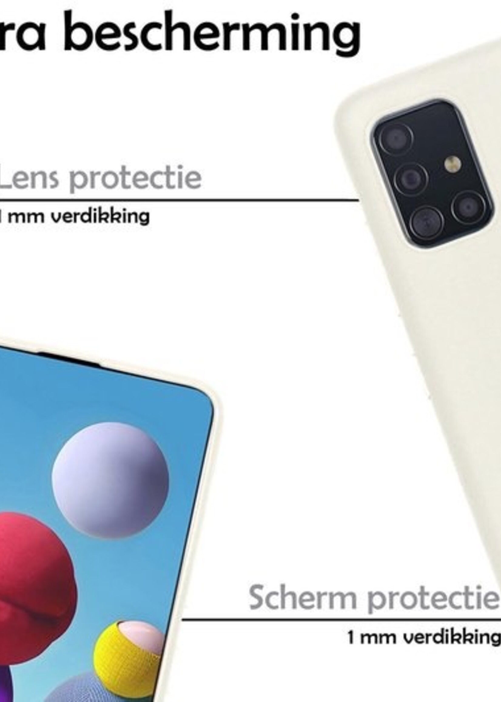 LUQ Hoesje Geschikt voor Samsung A21s Hoesje Siliconen Case - Hoes Geschikt voor Samsung Galaxy A21s Hoes Siliconen - Wit
