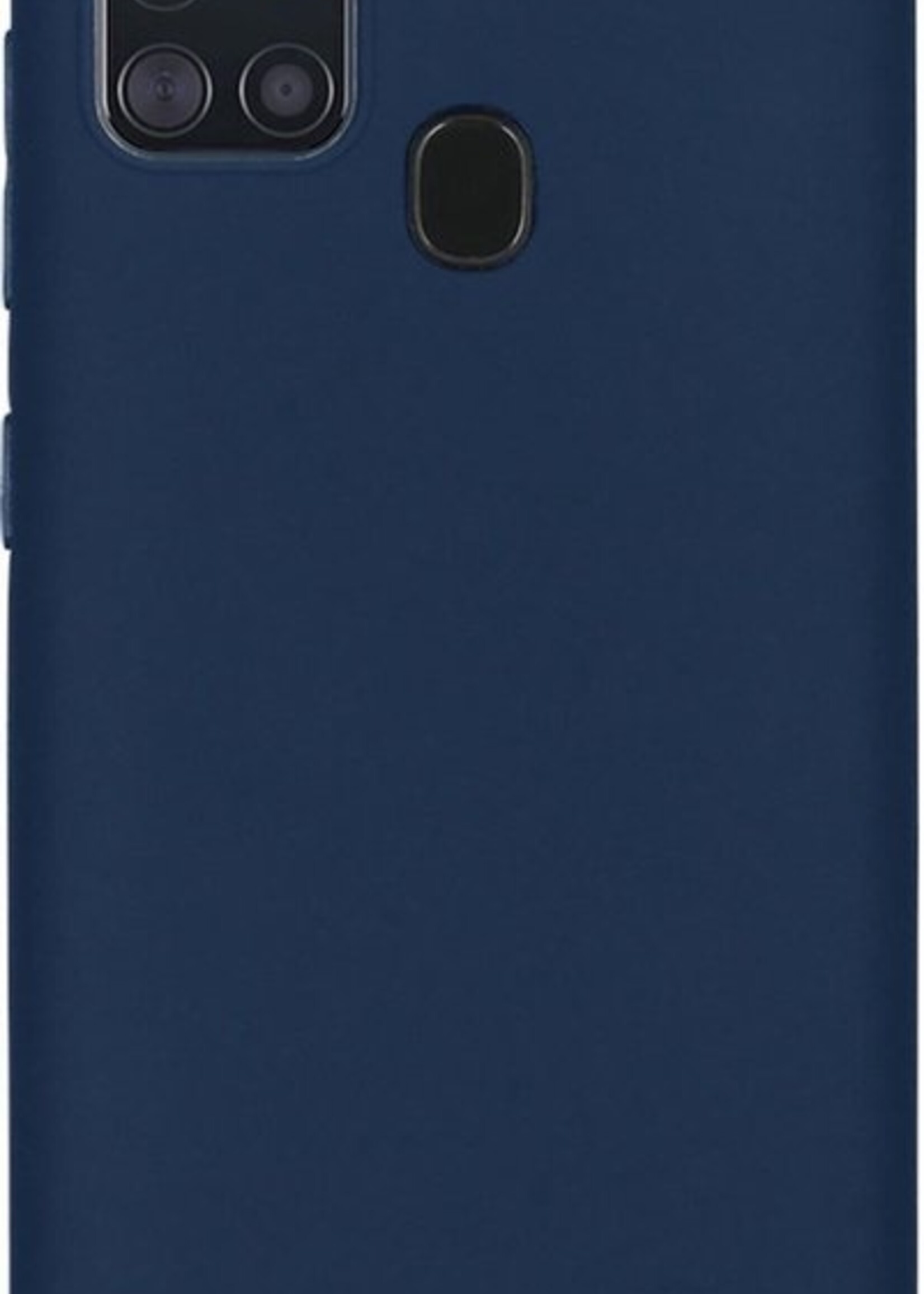 LUQ Hoesje Geschikt voor Samsung A21s Hoesje Siliconen Case - Hoes Geschikt voor Samsung Galaxy A21s Hoes Siliconen - Donkerblauw