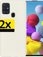 LUQ 2 PACK - LUQ Samsung Galaxy A21s hoesje siliconen - Wit