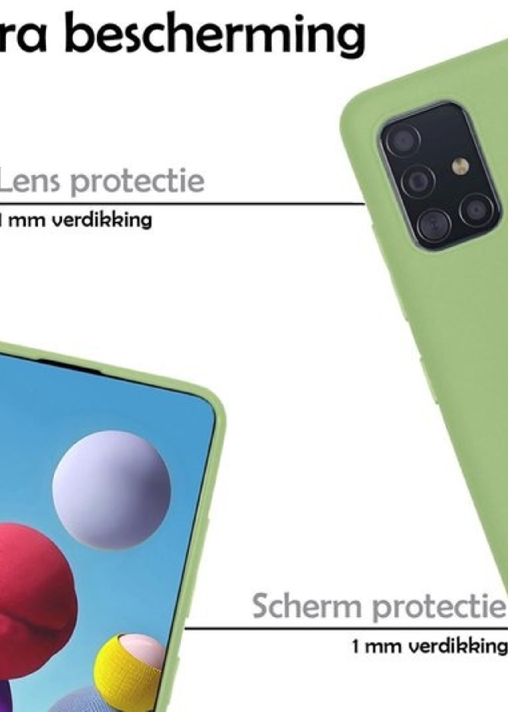 LUQ Hoesje Geschikt voor Samsung A21s Hoesje Siliconen Case - Hoes Geschikt voor Samsung Galaxy A21s Hoes Siliconen - Groen - 2 Stuks