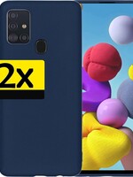 LUQ 2 PACK - LUQ Samsung Galaxy A21s hoesje siliconen - Donkerblauw