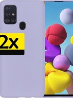 LUQ 2 PACK - LUQ Samsung Galaxy A21s hoesje siliconen - Lila