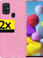 LUQ 2 PACK - LUQ Samsung Galaxy A21s hoesje siliconen - Roze
