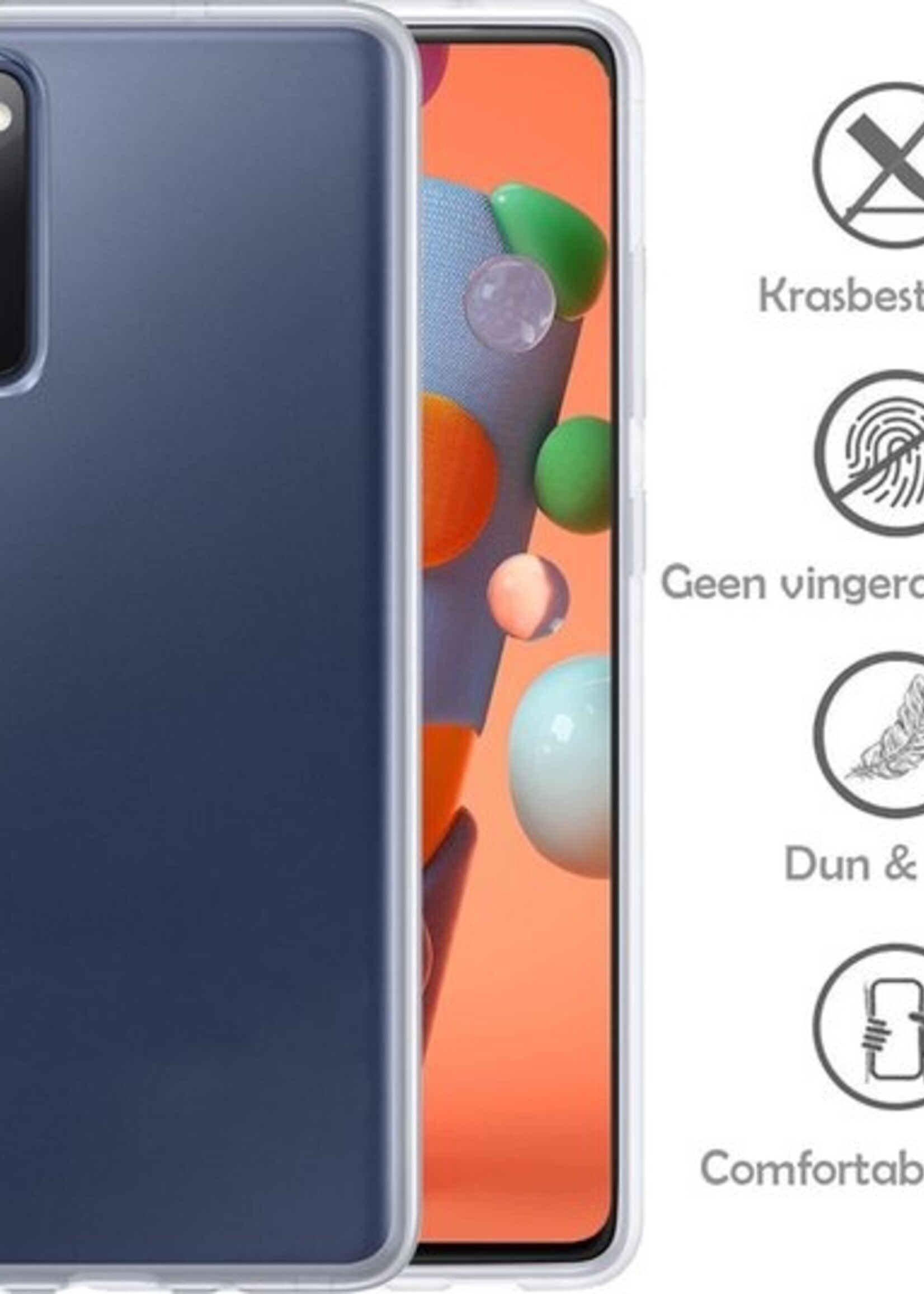 LUQ Hoesje Geschikt voor Samsung A41 Hoesje Siliconen Case - Hoes Geschikt voor Samsung Galaxy A41 Hoes Siliconen - Transparant