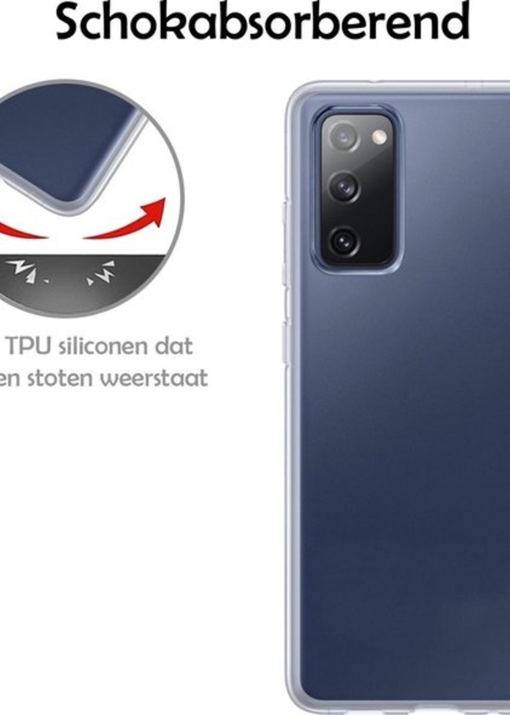 LUQ Hoesje Geschikt voor Samsung A41 Hoesje Siliconen Case Met Screenprotector - Hoes Geschikt voor Samsung Galaxy A41 Hoes Siliconen - Transparant