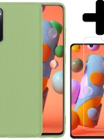 LUQ LUQ Samsung Galaxy A41 hoesje siliconen groen + screenprotector