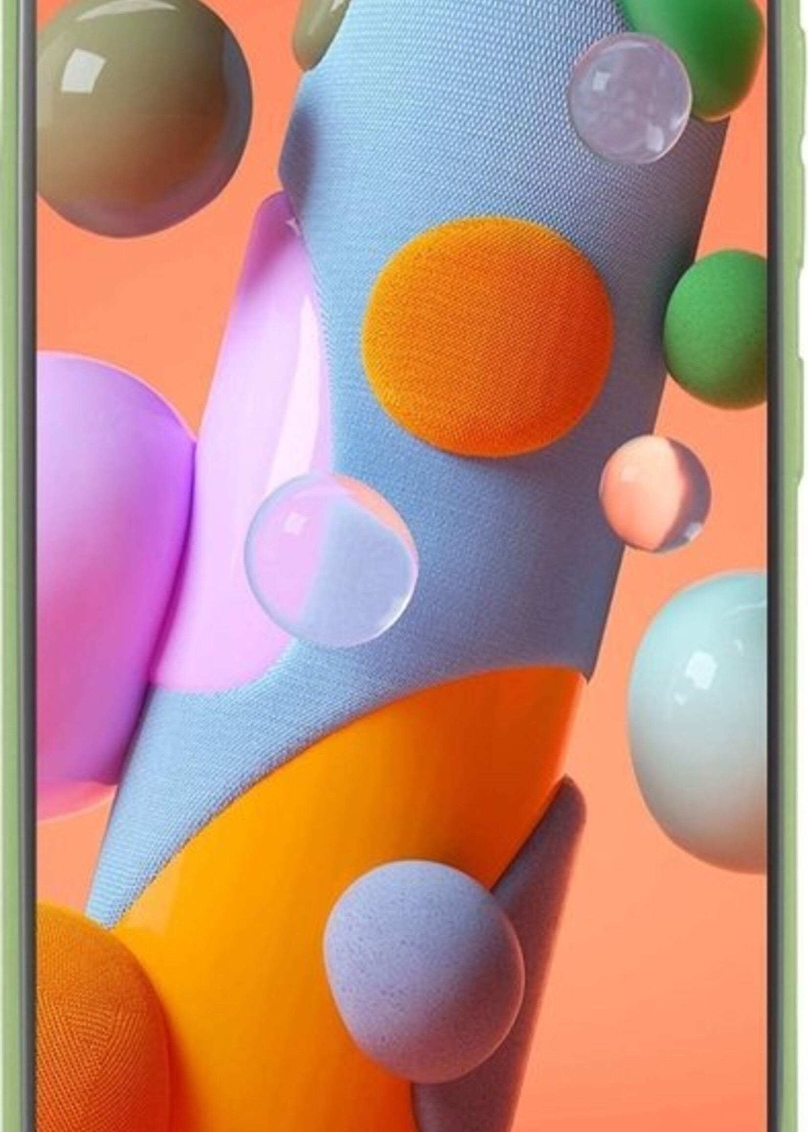 LUQ Hoesje Geschikt voor Samsung A41 Hoesje Siliconen Case Met Screenprotector - Hoes Geschikt voor Samsung Galaxy A41 Hoes Siliconen - Groen