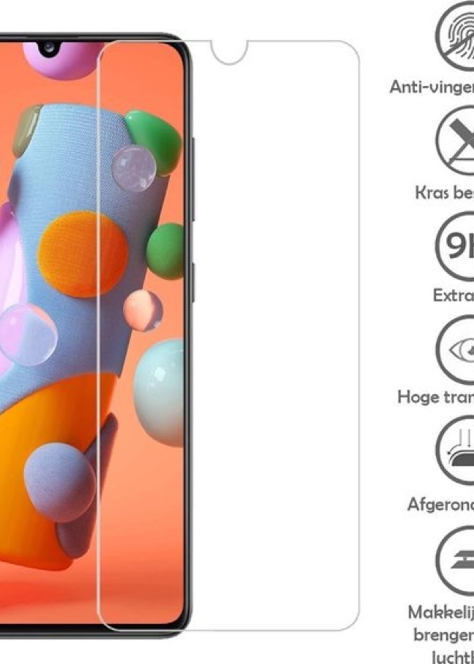 LUQ Hoesje Geschikt voor Samsung A41 Hoesje Siliconen Case Met Screenprotector - Hoes Geschikt voor Samsung Galaxy A41 Hoes Siliconen - Donkerblauw