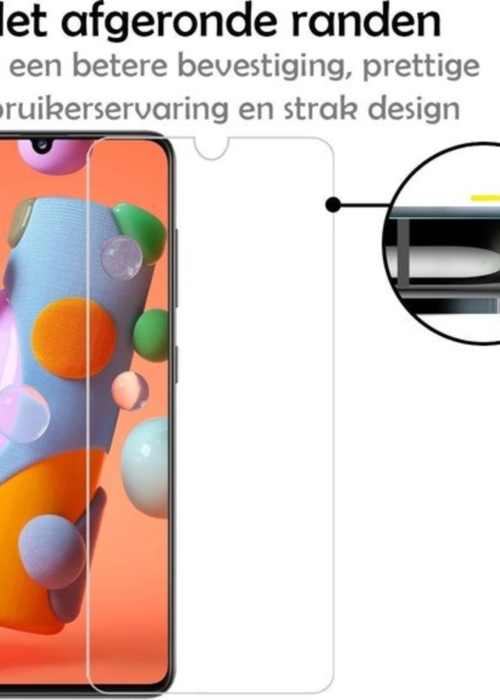 LUQ Hoesje Geschikt voor Samsung A41 Hoesje Siliconen Case Met Screenprotector - Hoes Geschikt voor Samsung Galaxy A41 Hoes Siliconen - Donkerblauw