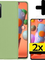LUQ LUQ Samsung Galaxy A41 hoesje siliconen groen + 2x screenprotector