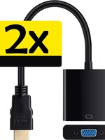 LUQ LUQ HDMI Male naar VGA female Adapter Converter - Zwart - 2 PACK