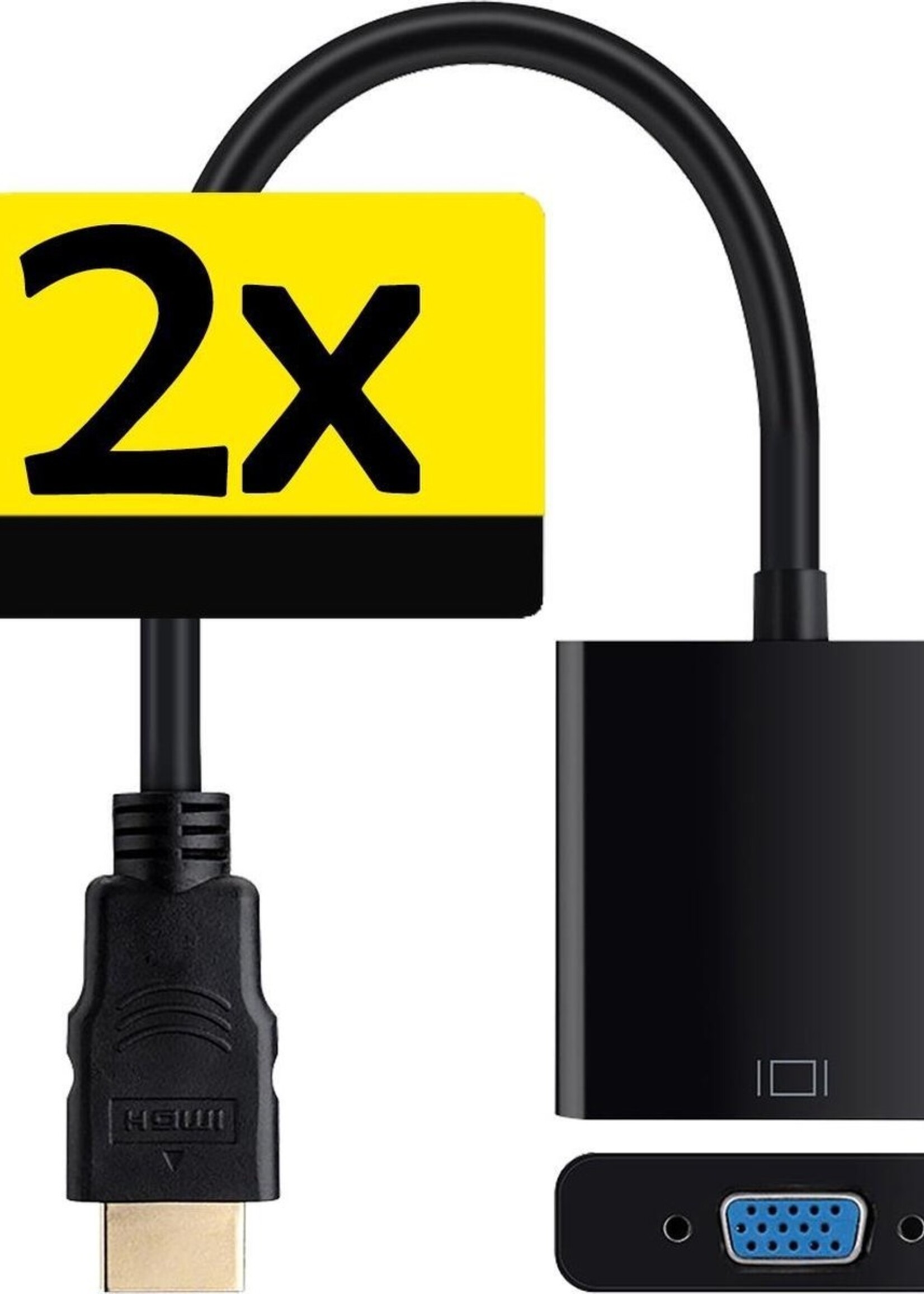 LUQ HDMI naar VGA Adapter Kabel Omvormer HDMI VGA Converter 1080p HD - 2x