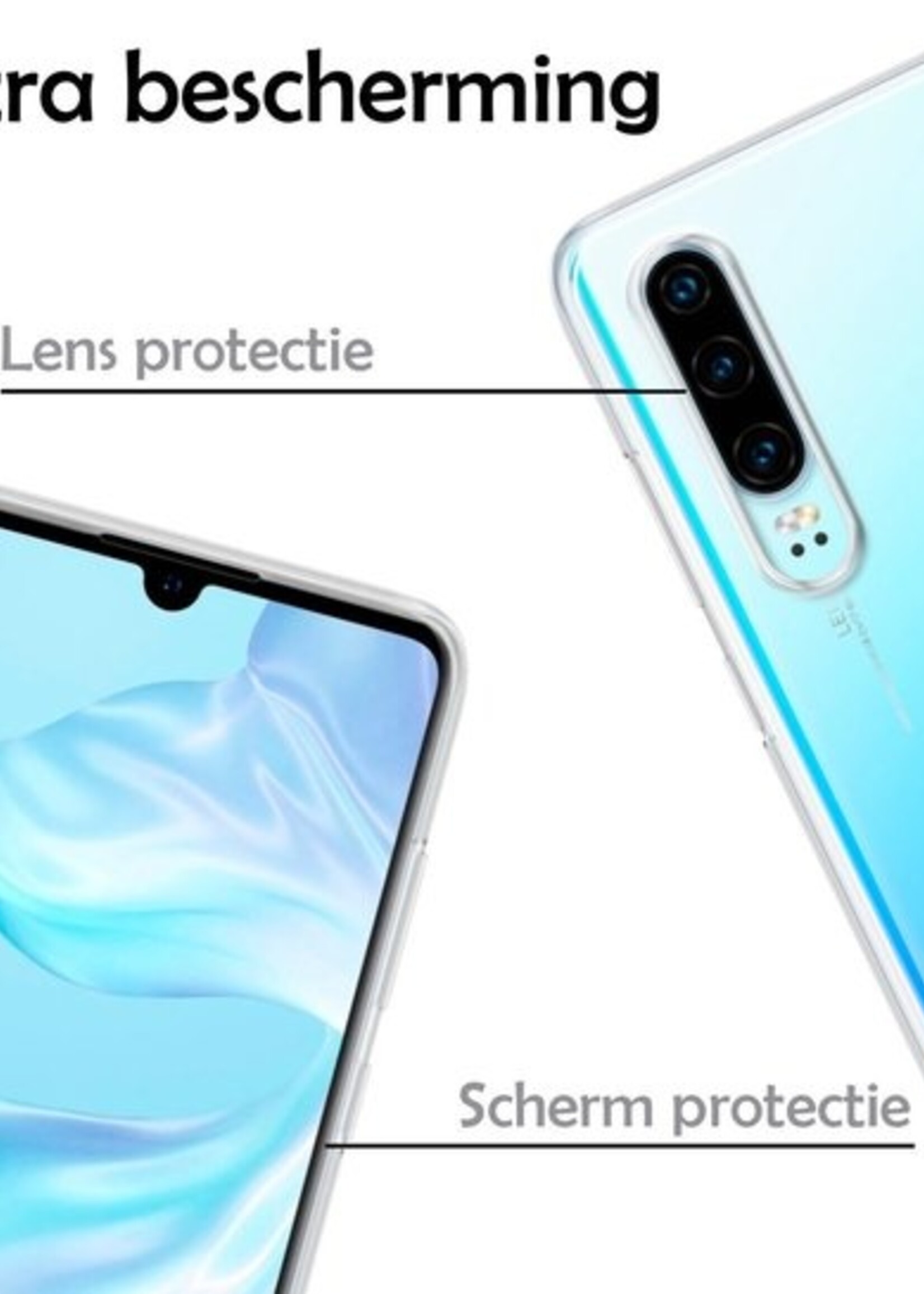 LUQ Hoesje Geschikt voor Huawei P30 Hoesje Siliconen Case - Hoes Geschikt voor Huawei P30 Hoes Siliconen - Transparant