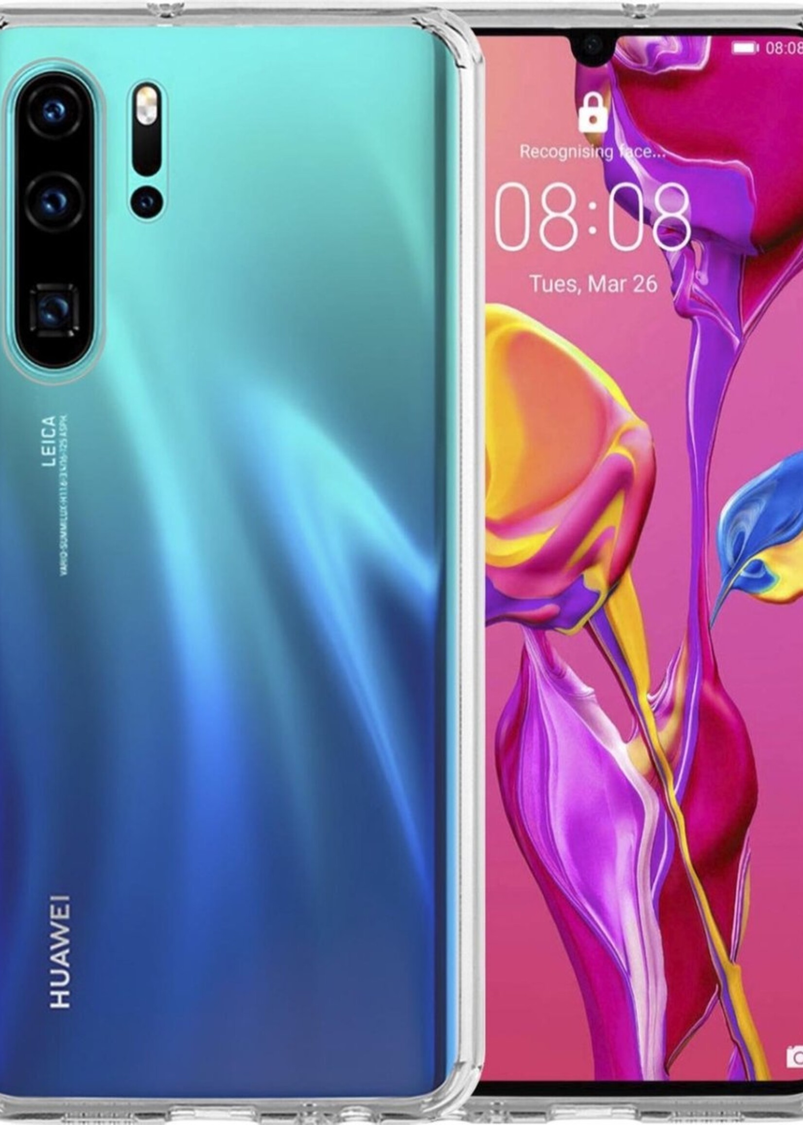 LUQ Hoesje Geschikt voor Huawei P30 Pro Hoesje Siliconen Case - Hoes Geschikt voor Huawei P30 Pro Hoes Siliconen - Transparant