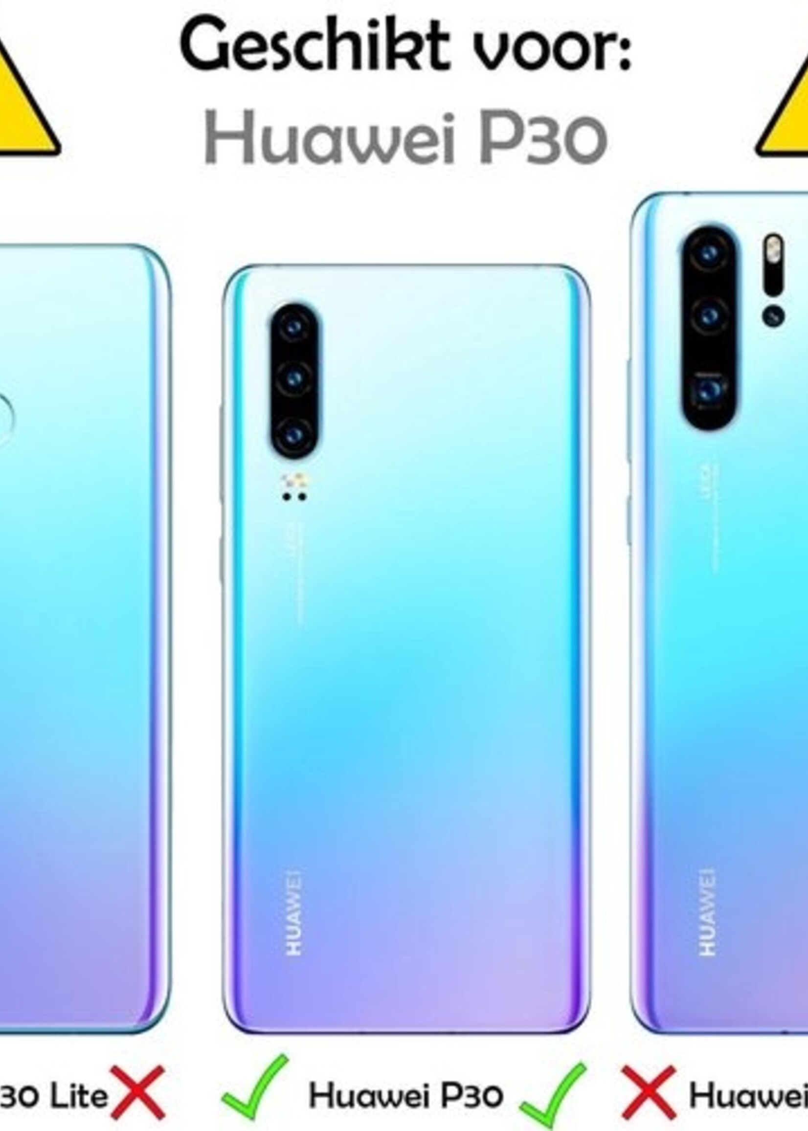 LUQ Hoesje Geschikt voor Huawei P30 Hoesje Siliconen Case - Hoes Geschikt voor Huawei P30 Hoes Siliconen - Transparant - 2 Stuks