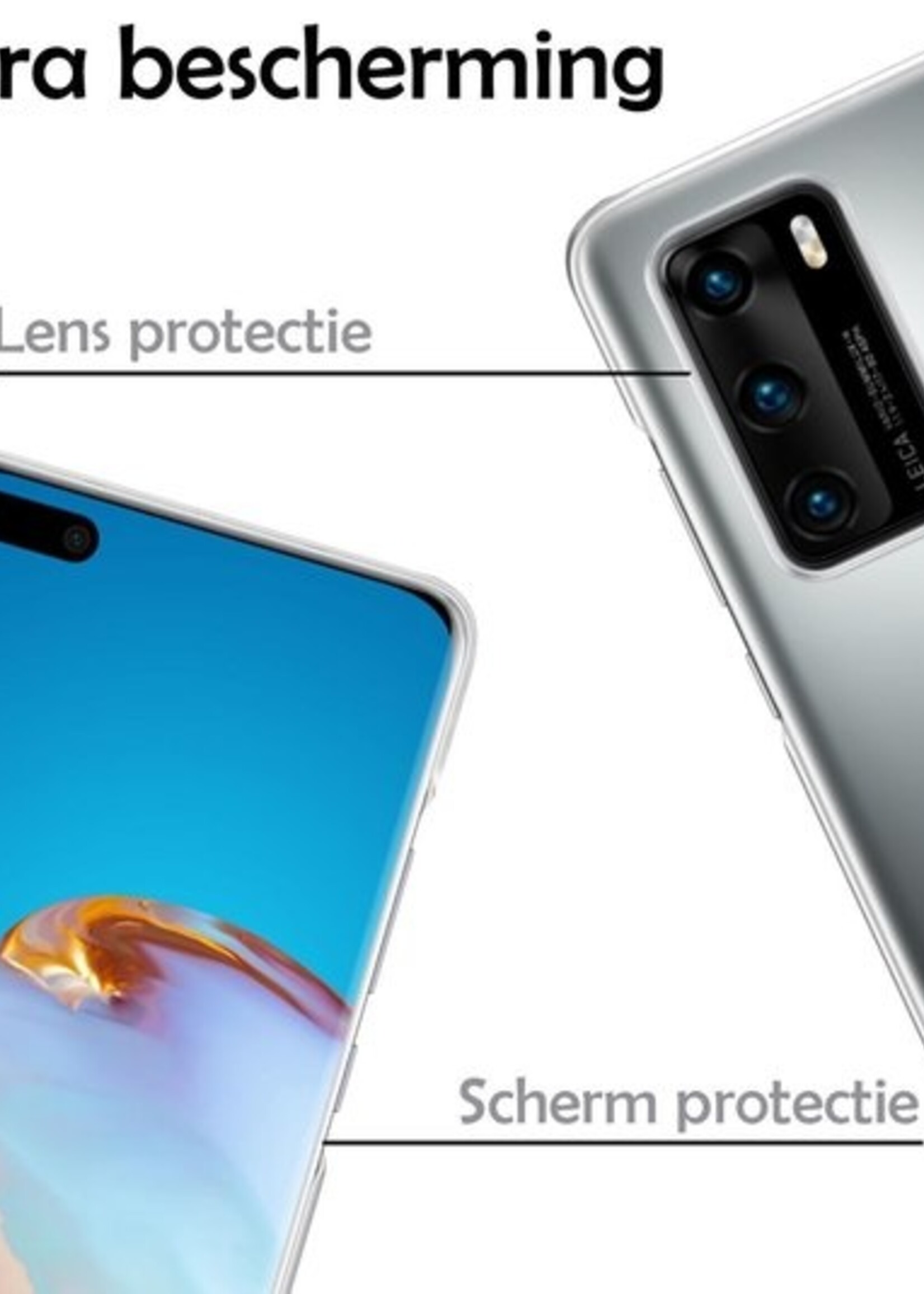 LUQ Hoesje Geschikt voor Huawei P40 Hoesje Siliconen Case - Hoes Geschikt voor Huawei P40 Hoes Siliconen - Transparant