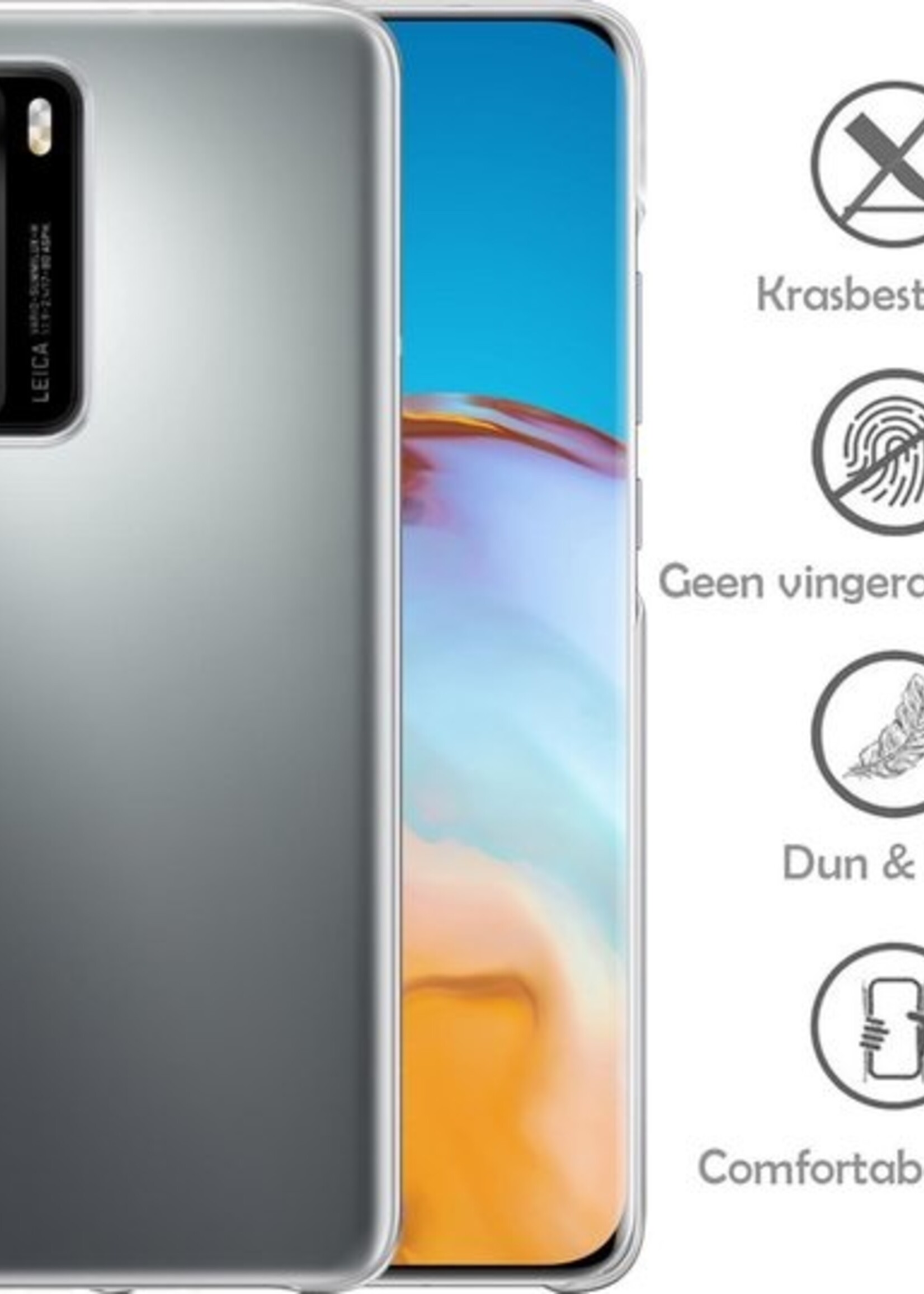 LUQ Hoesje Geschikt voor Huawei P40 Hoesje Siliconen Case - Hoes Geschikt voor Huawei P40 Hoes Siliconen - Transparant