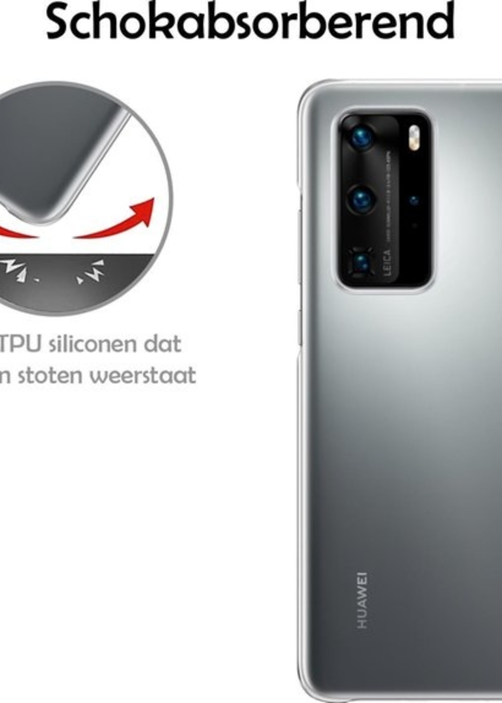 LUQ Hoesje Geschikt voor Huawei P40 Pro Hoesje Siliconen Case - Hoes Geschikt voor Huawei P40 Pro Hoes Siliconen - Transparant