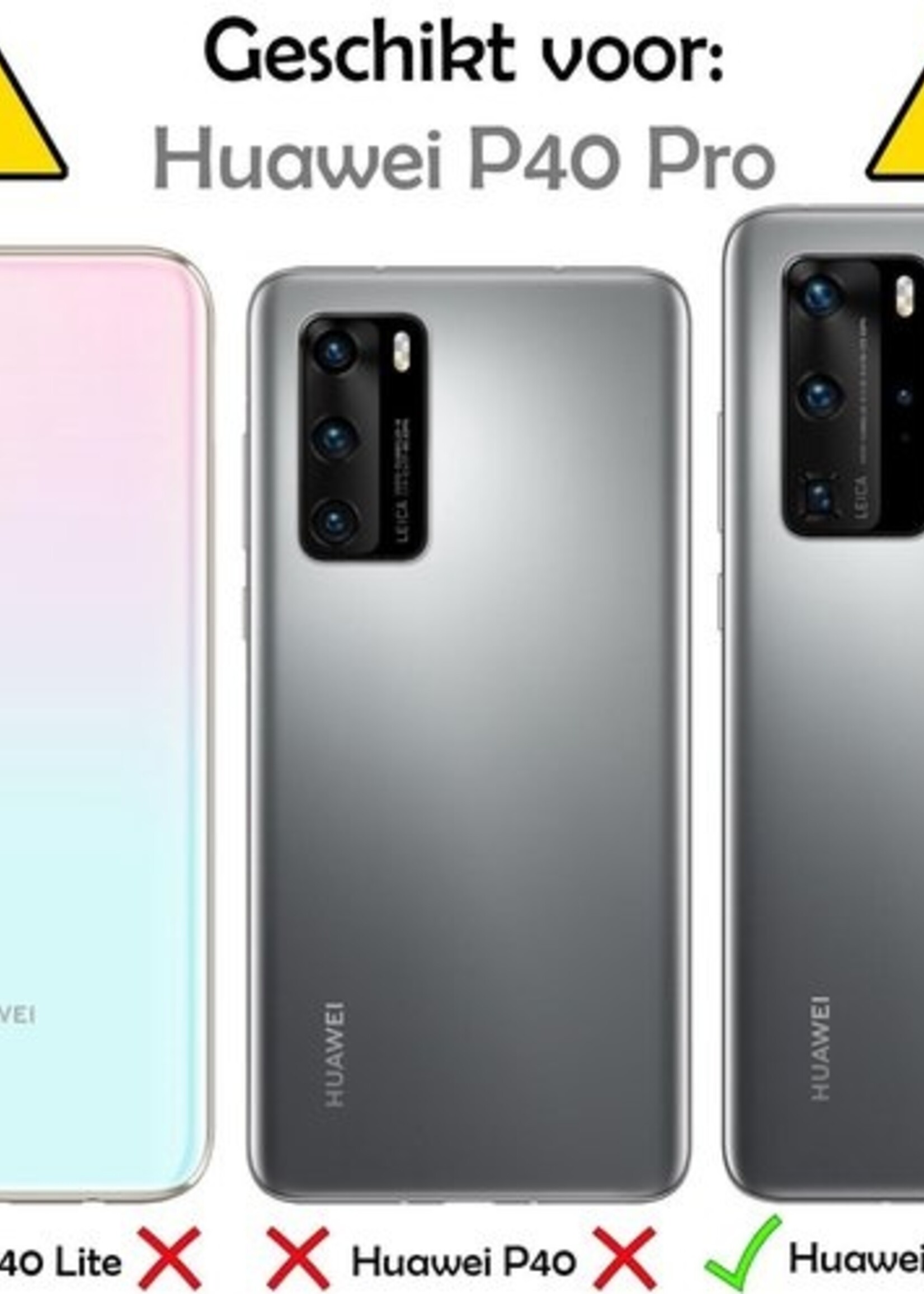 LUQ Hoesje Geschikt voor Huawei P40 Pro Hoesje Siliconen Case - Hoes Geschikt voor Huawei P40 Pro Hoes Siliconen - Transparant - 2 Stuks