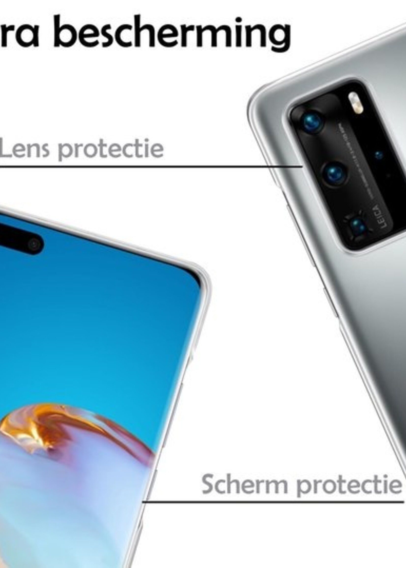 LUQ Hoesje Geschikt voor Huawei P40 Pro Hoesje Siliconen Case - Hoes Geschikt voor Huawei P40 Pro Hoes Siliconen - Transparant - 2 Stuks