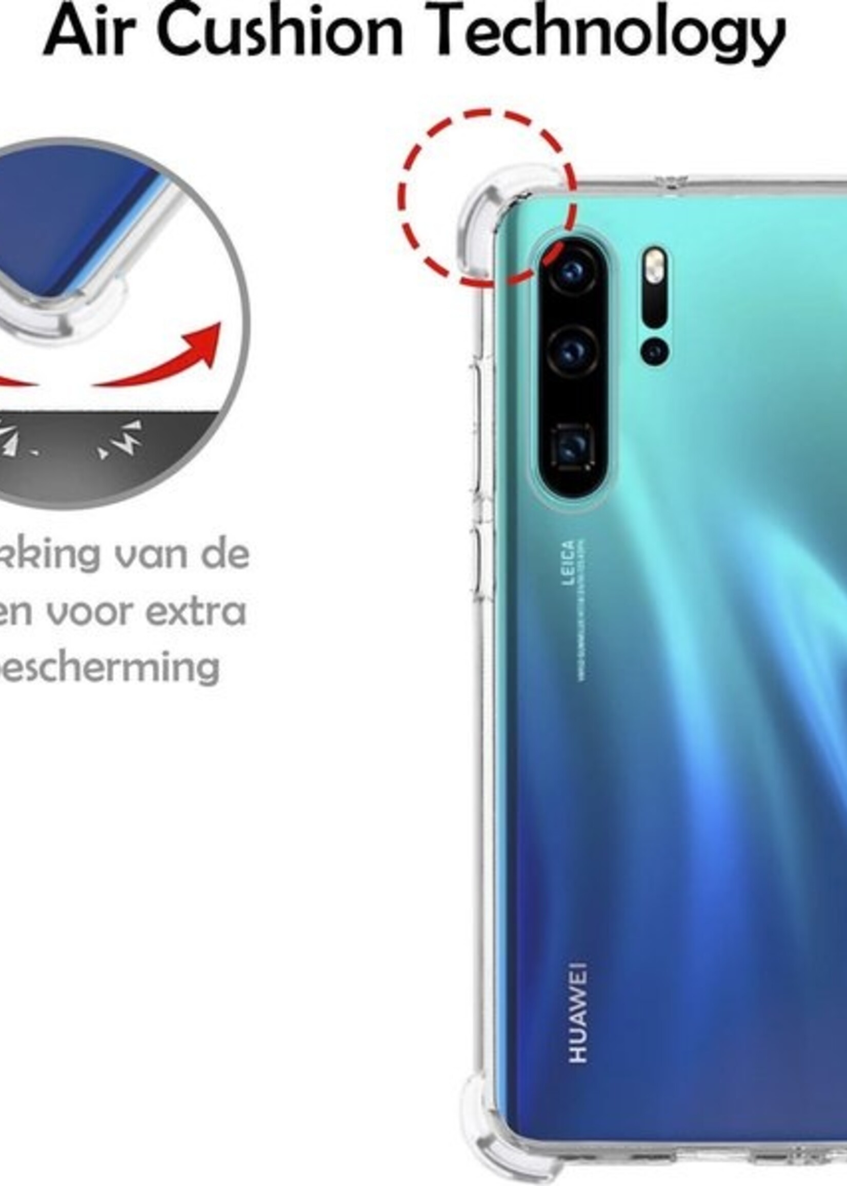 LUQ Hoesje Geschikt voor Huawei P30 Pro Hoesje Shockproof Case Siliconen - Hoes Geschikt voor Huawei P30 Pro Hoes Cover Siliconen - Transparant - 2 Stuks