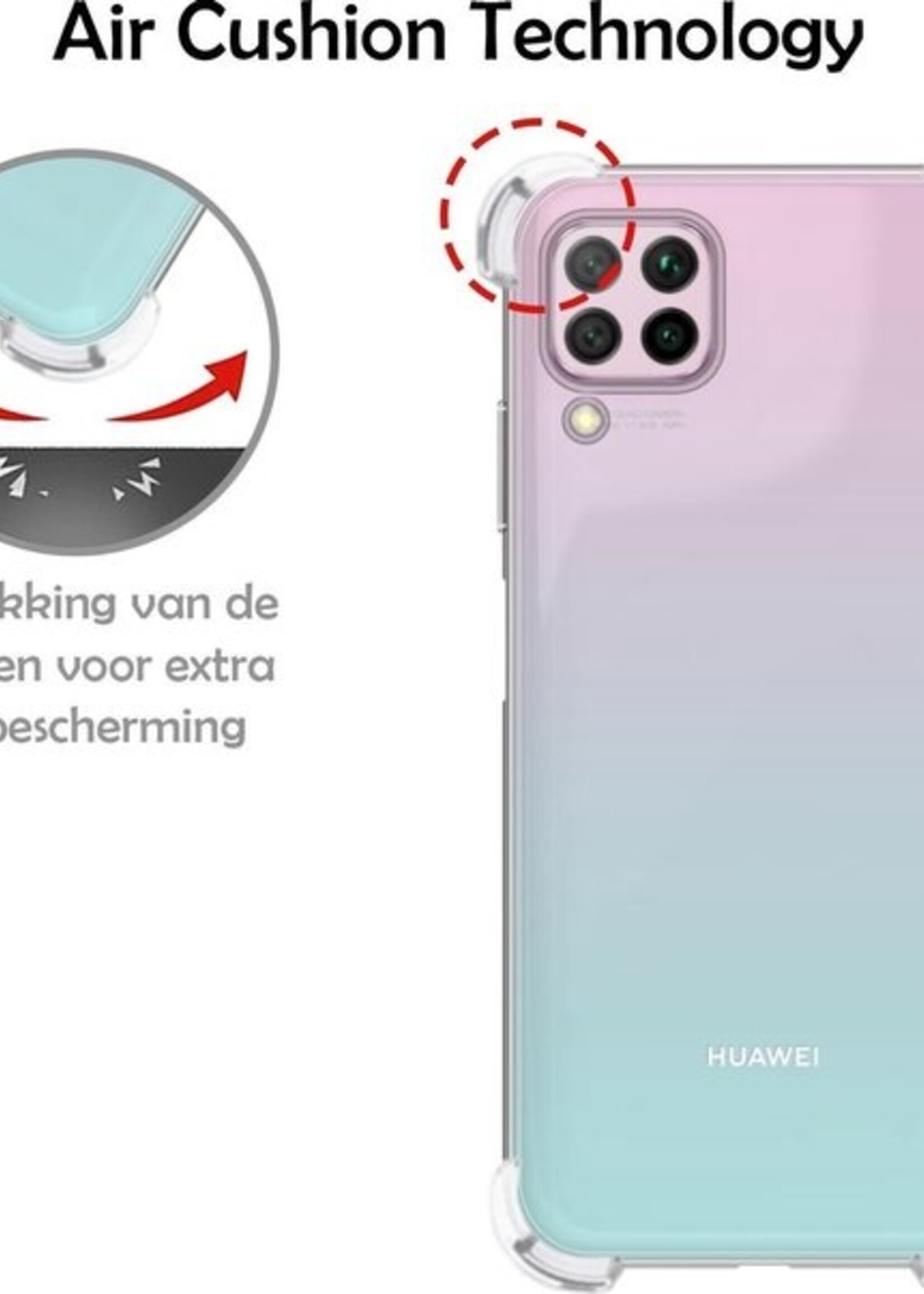 LUQ Hoesje Geschikt voor Huawei P40 Lite Hoesje Shockproof Case Siliconen - Hoes Geschikt voor Huawei P40 Lite Hoes Cover Siliconen - Transparant