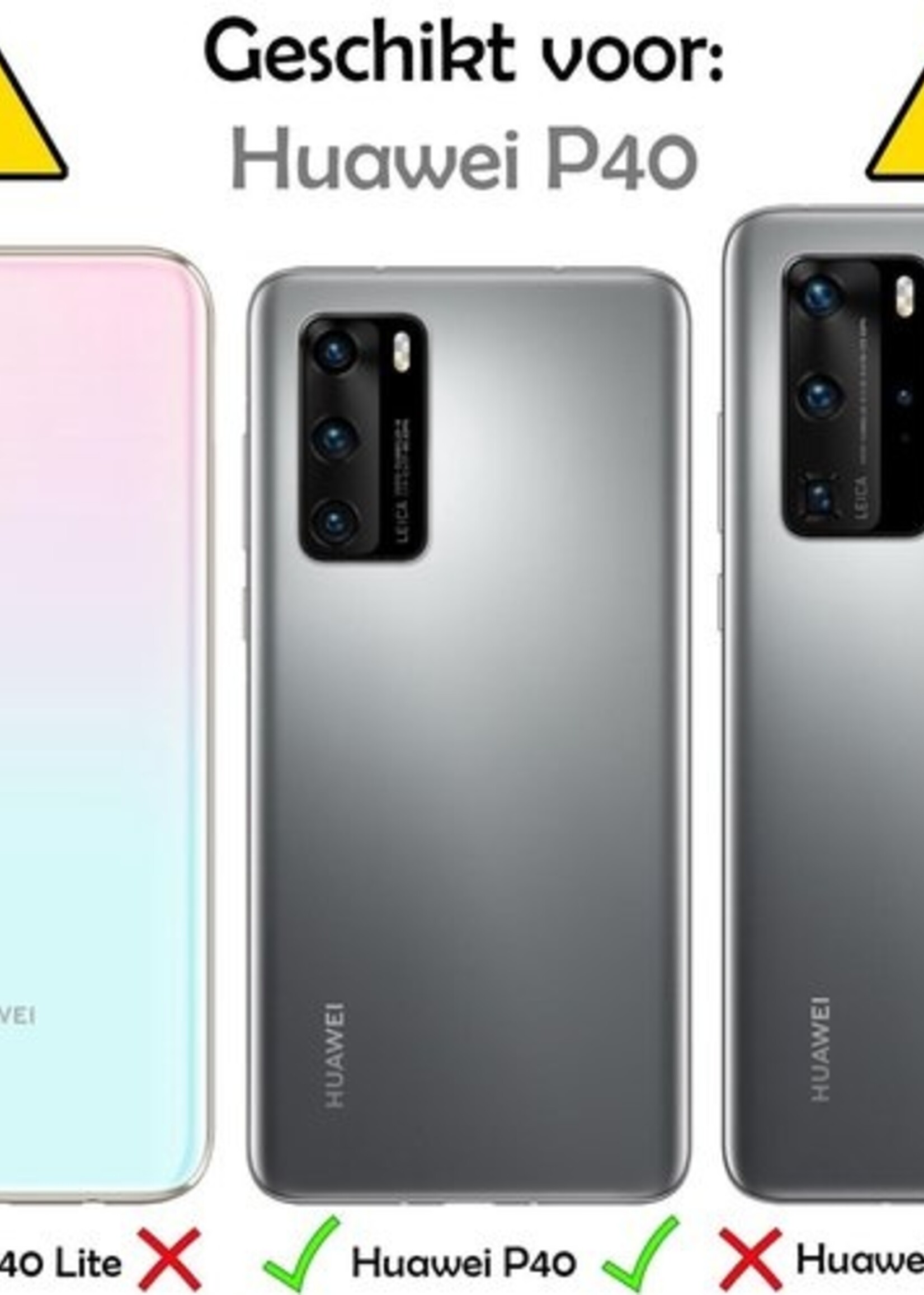 LUQ Hoesje Geschikt voor Huawei P40 Hoesje Shockproof Case Siliconen - Hoes Geschikt voor Huawei P40 Hoes Cover Siliconen - Transparant