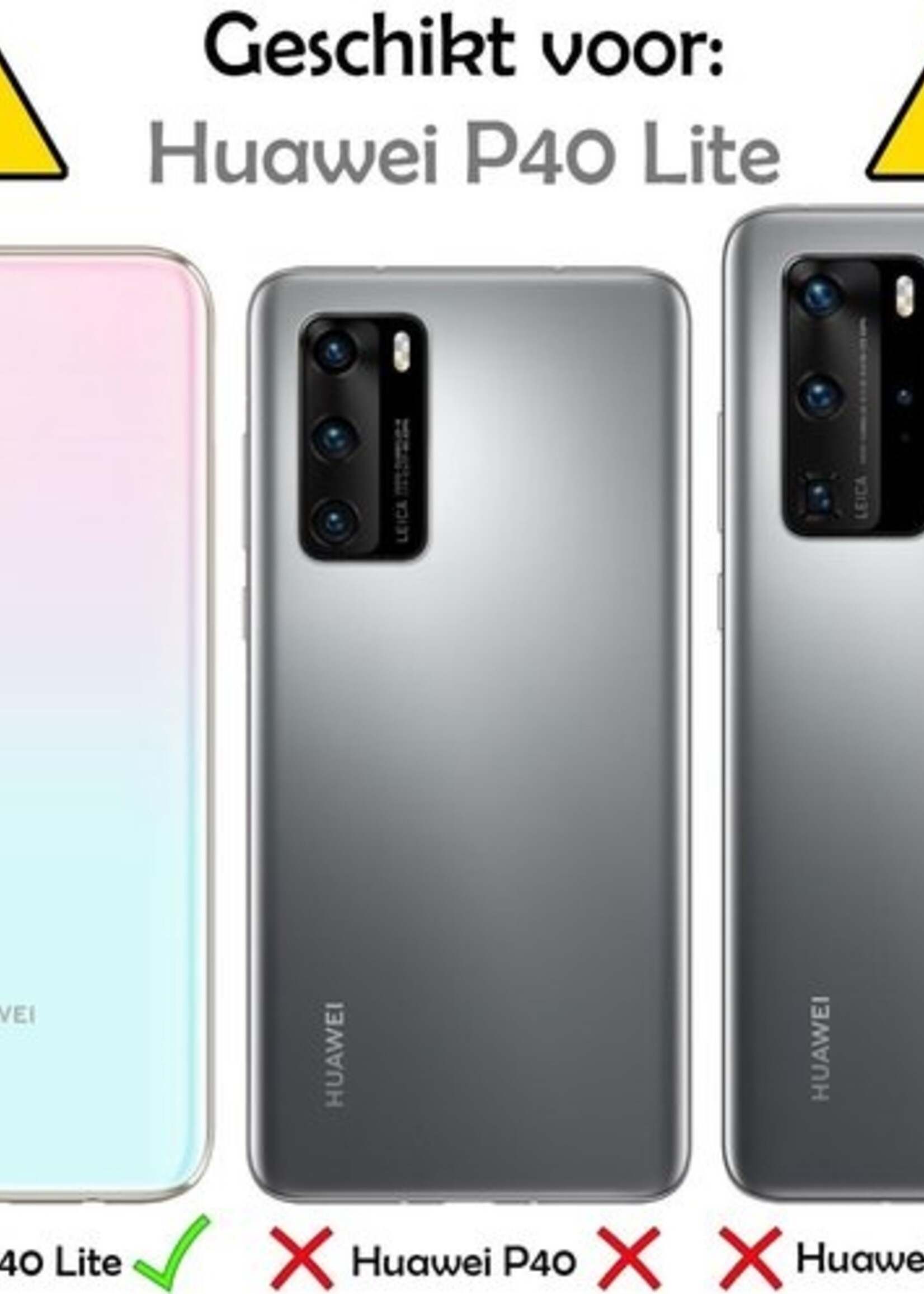LUQ Hoesje Geschikt voor Huawei P40 Lite Hoesje Shockproof Case Siliconen - Hoes Geschikt voor Huawei P40 Lite Hoes Cover Siliconen - Transparant - 2 Stuks