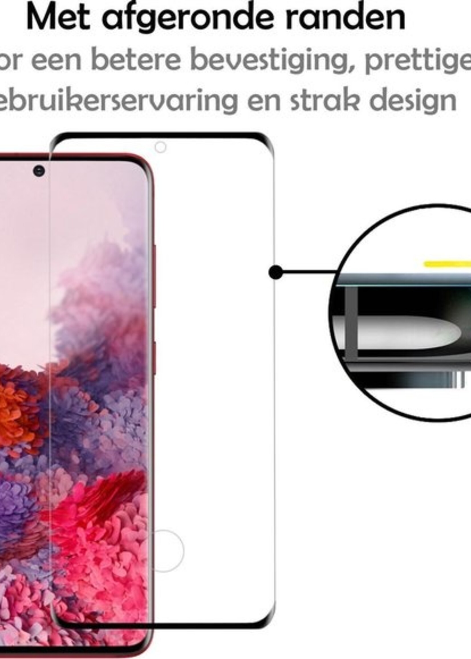 LUQ Screenprotector Geschikt voor Samsung S20 Plus Screenprotector Glas Full Cover - Screenprotector Geschikt voor Samsung Galaxy S20 Plus Screenprotector Full Cover - 3 Stuks