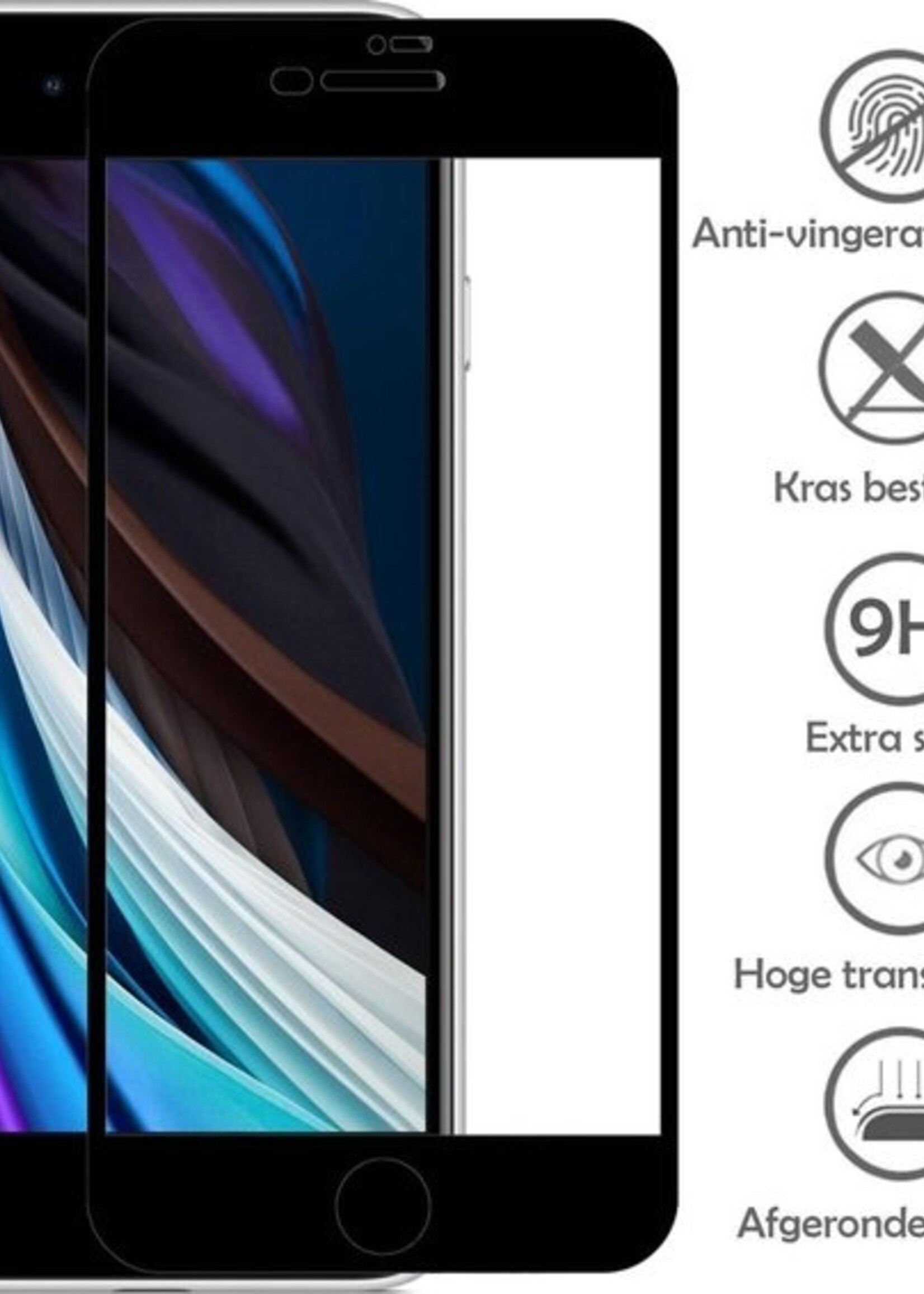 LUQ Screenprotector Geschikt voor iPhone 7 Screenprotector Glas Full Cover - Screenprotector Geschikt voor iPhone 7 Screenprotector Full Cover