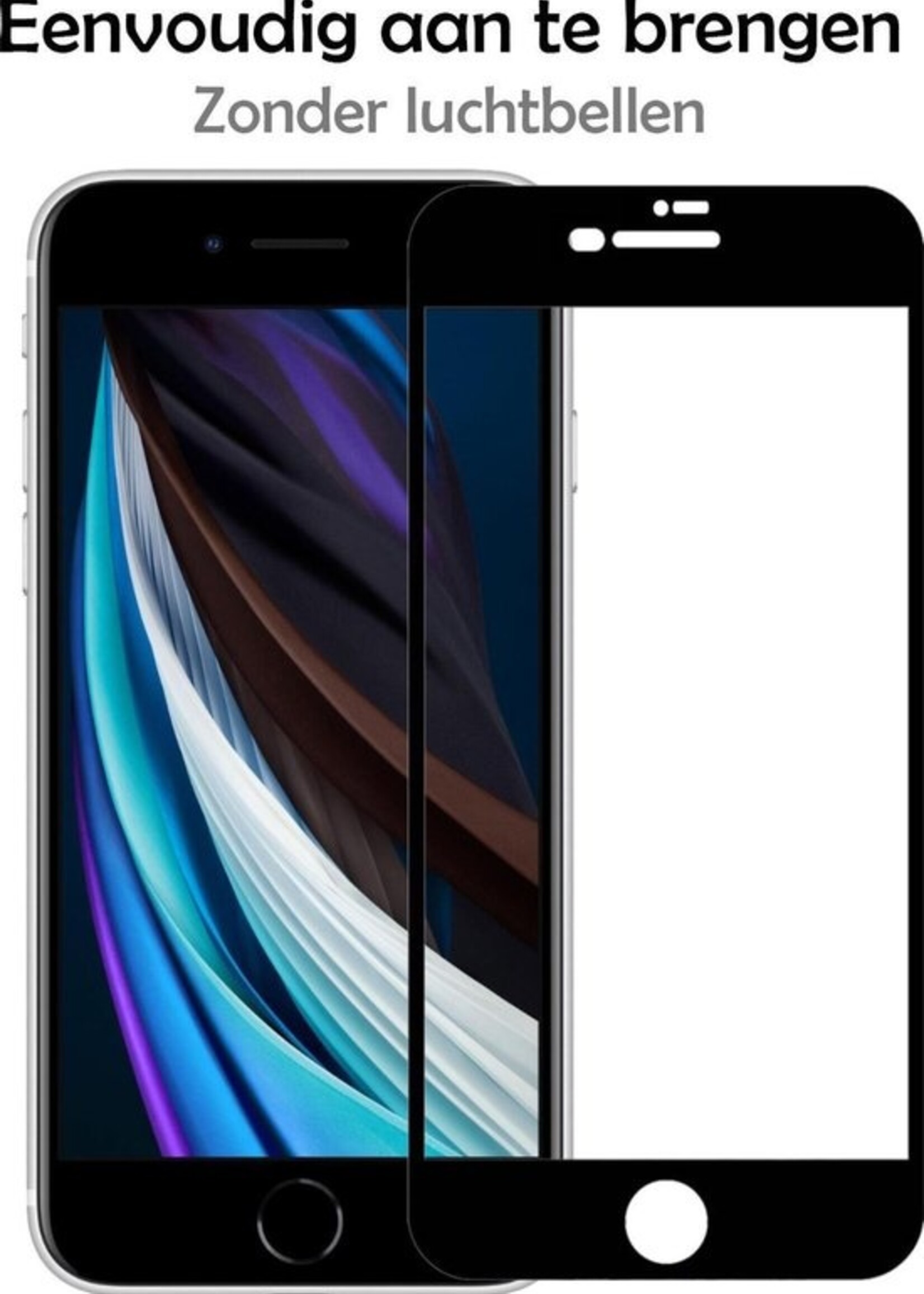 LUQ Screenprotector Geschikt voor iPhone 8 Screenprotector Glas Full Cover - Screenprotector Geschikt voor iPhone 8 Screenprotector Full Cover - 2 Stuks