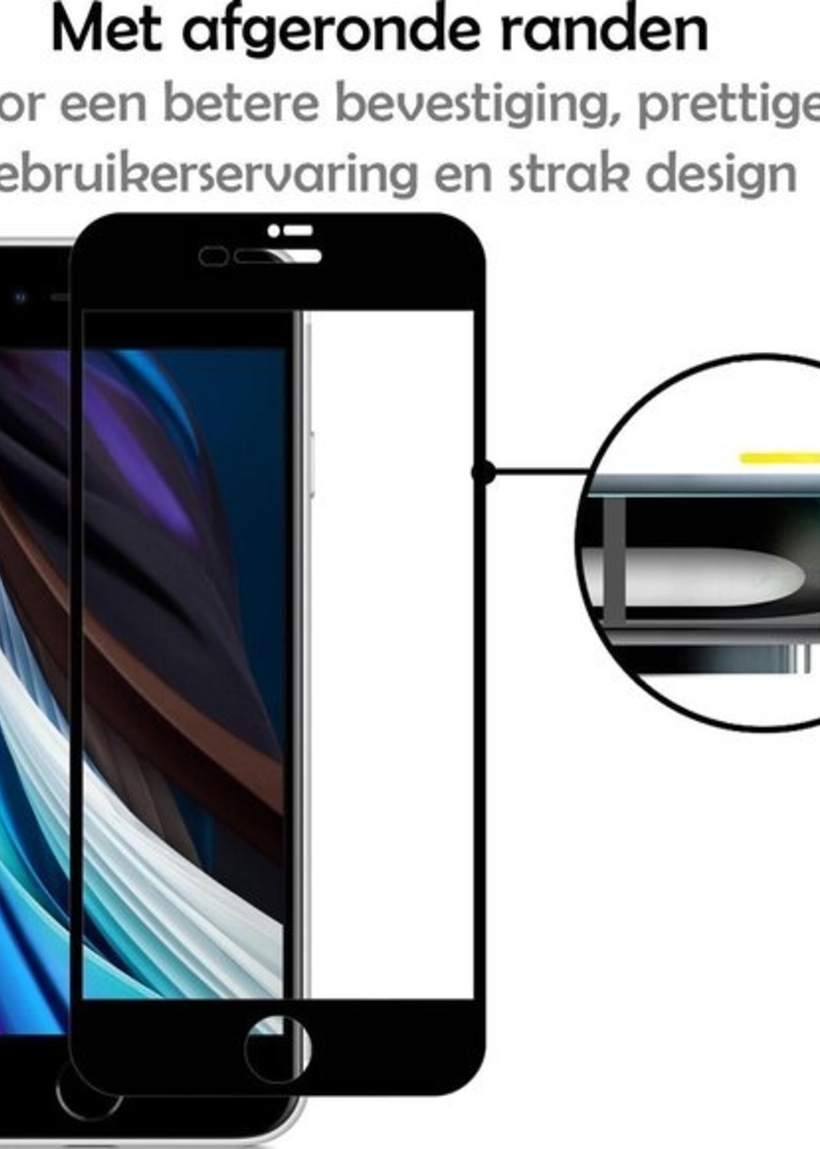 LUQ Screenprotector Geschikt voor iPhone 8 Screenprotector Glas Full Cover - Screenprotector Geschikt voor iPhone 8 Screenprotector Full Cover - 3 Stuks