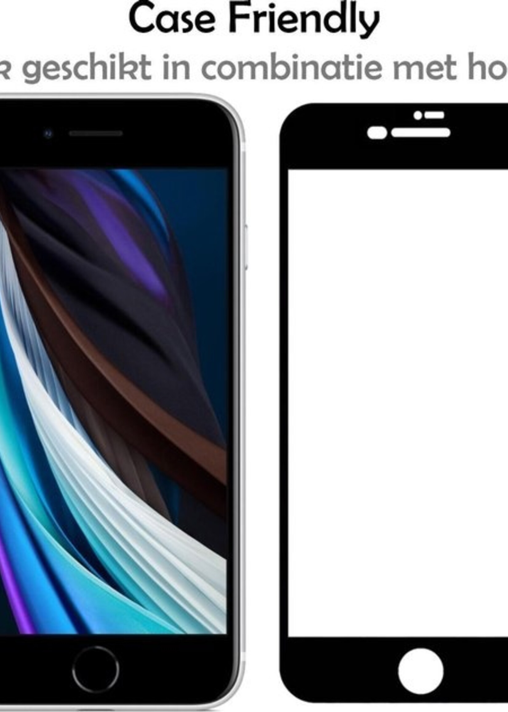 LUQ Screenprotector Geschikt voor iPhone 8 Screenprotector Glas Full Cover - Screenprotector Geschikt voor iPhone 8 Screenprotector Full Cover - 3 Stuks