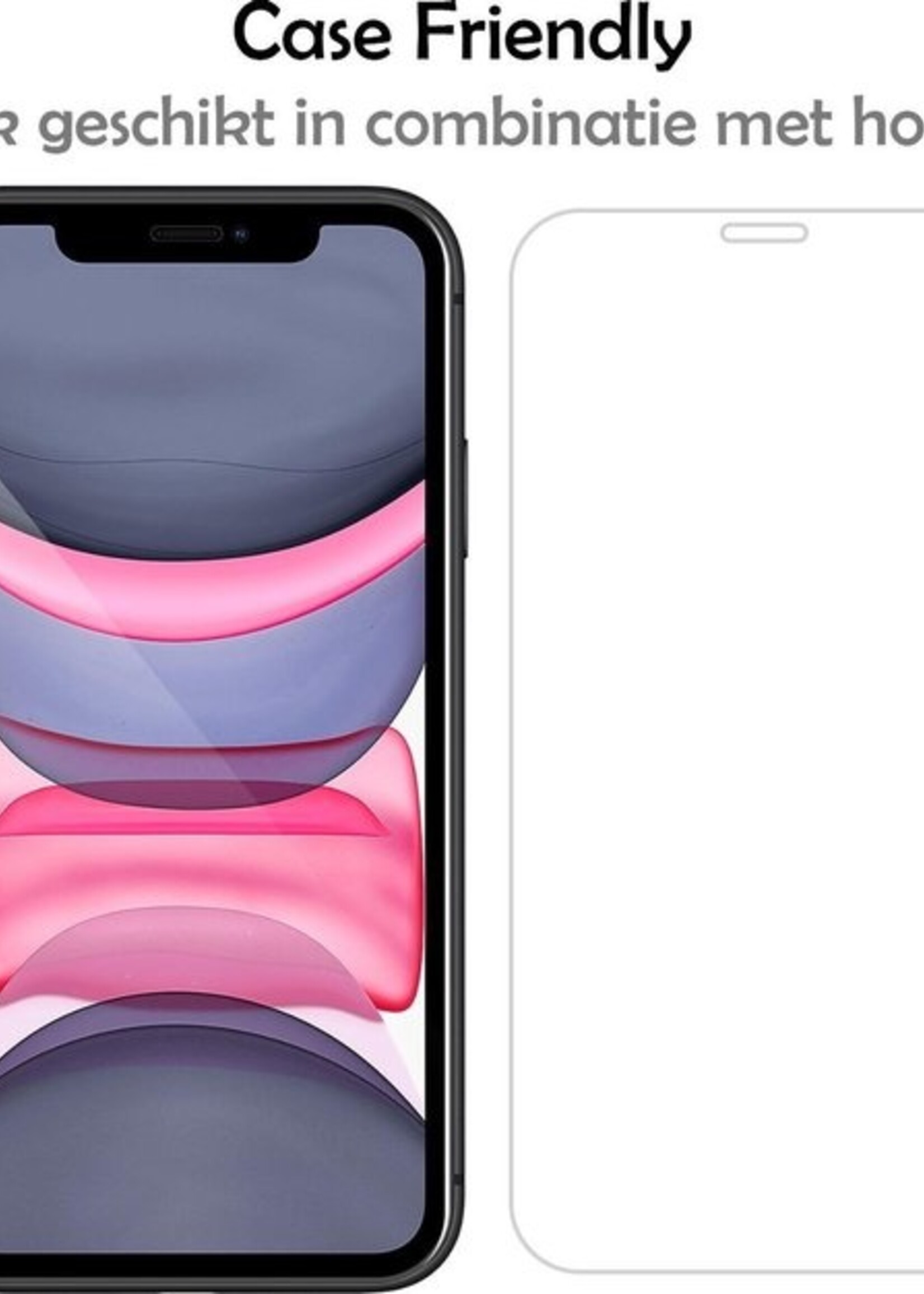 LUQ Screenprotector Geschikt voor iPhone 11/XR Screenprotector Volledig - Screenprotector Geschikt voor iPhone 11/XR Screenprotector Bescherm Glas