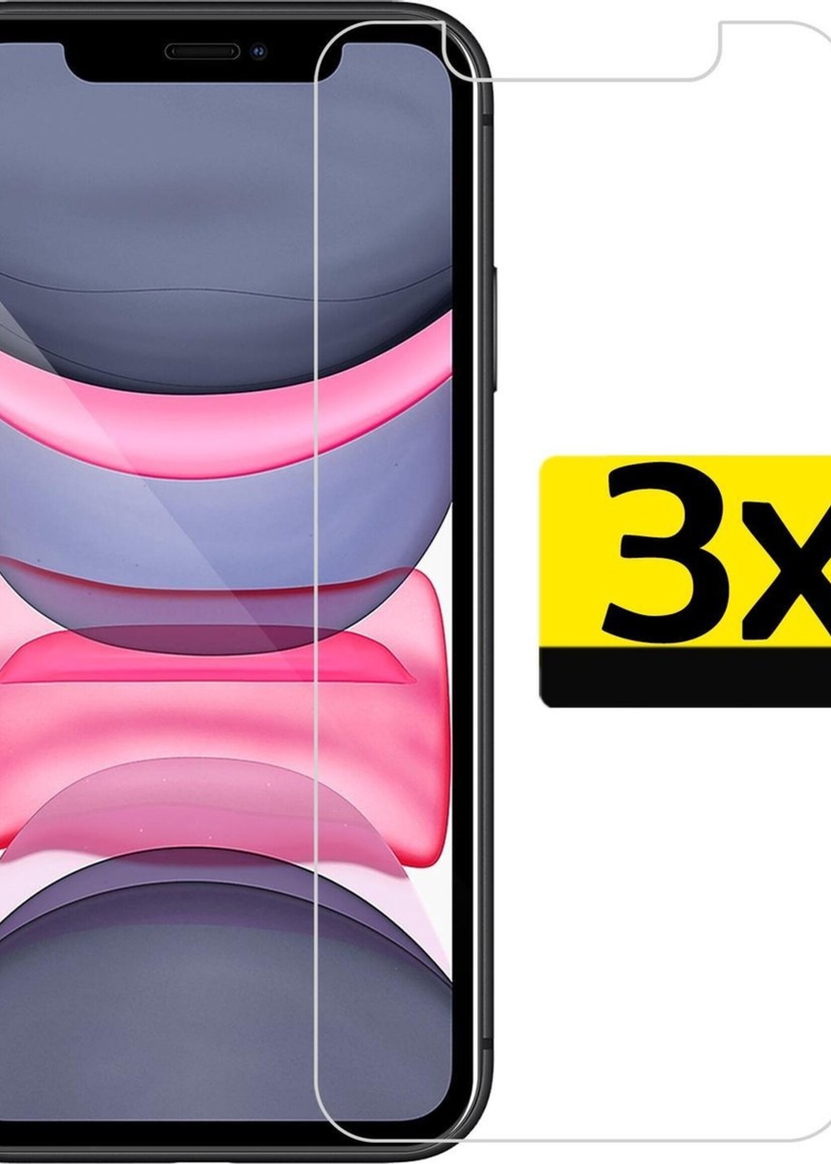 LUQ Screenprotector Geschikt voor iPhone 11/XR Screenprotector Beschermglas Gehard Glas - Screenprotector Geschikt voor iPhone 11/XR Screenprotector Glas - 3 Stuks